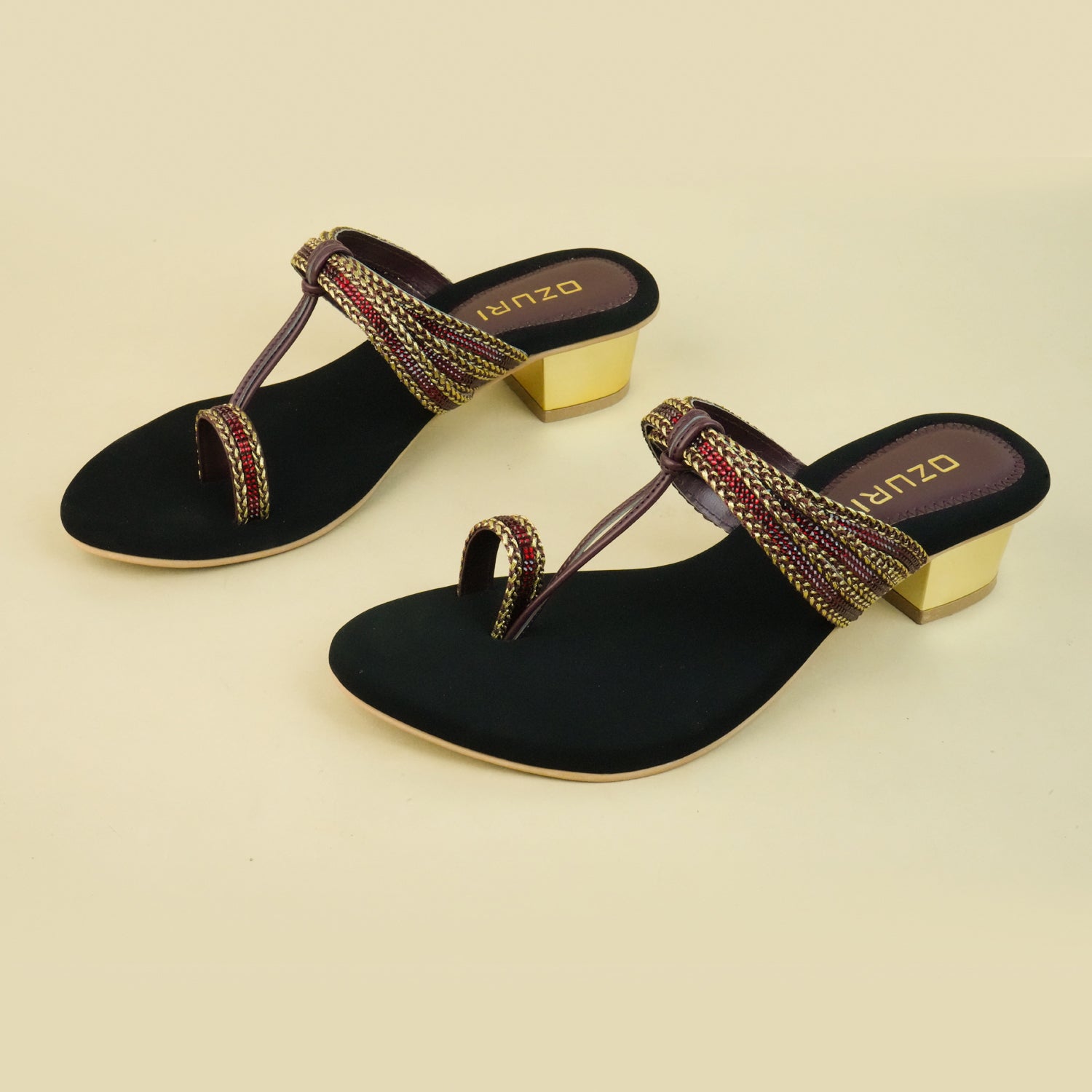 Kailani Embellished Low Block Heels