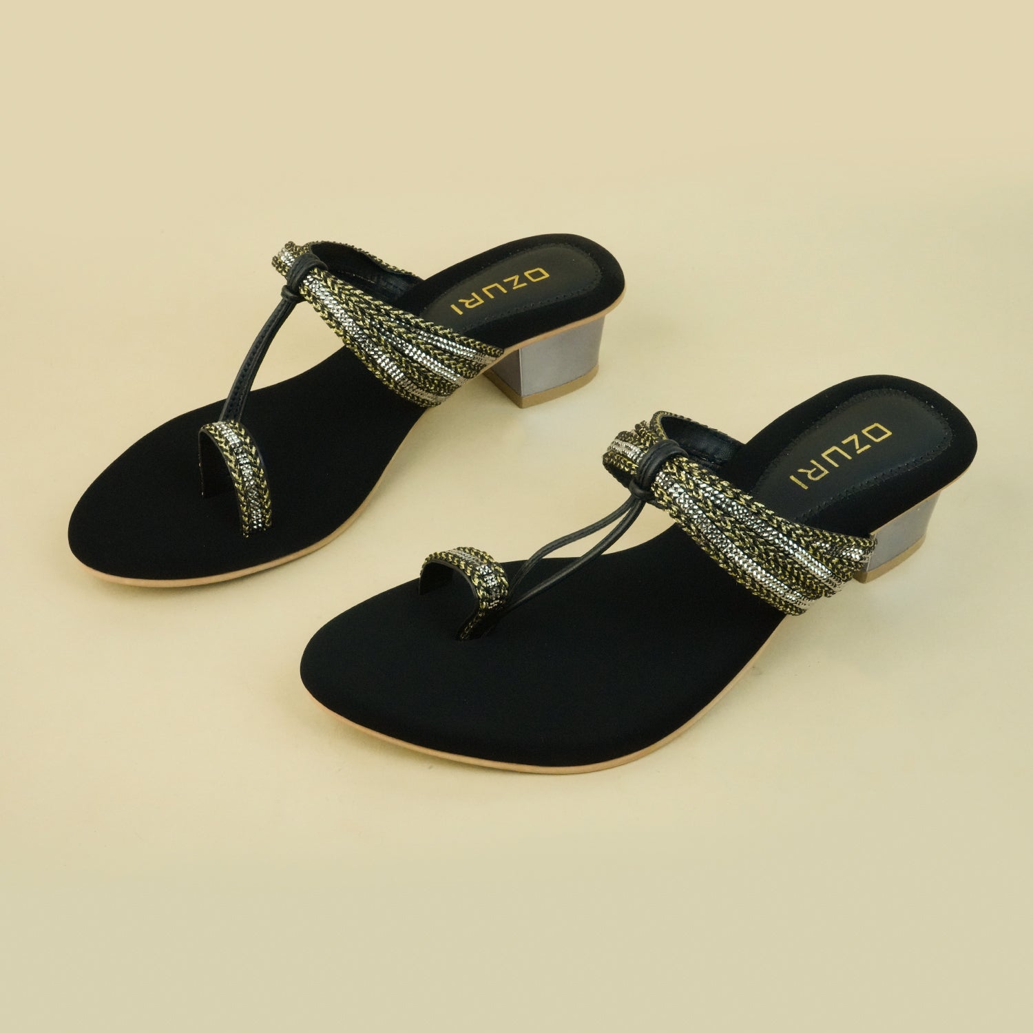 Kailani Embellished Low Block Heels
