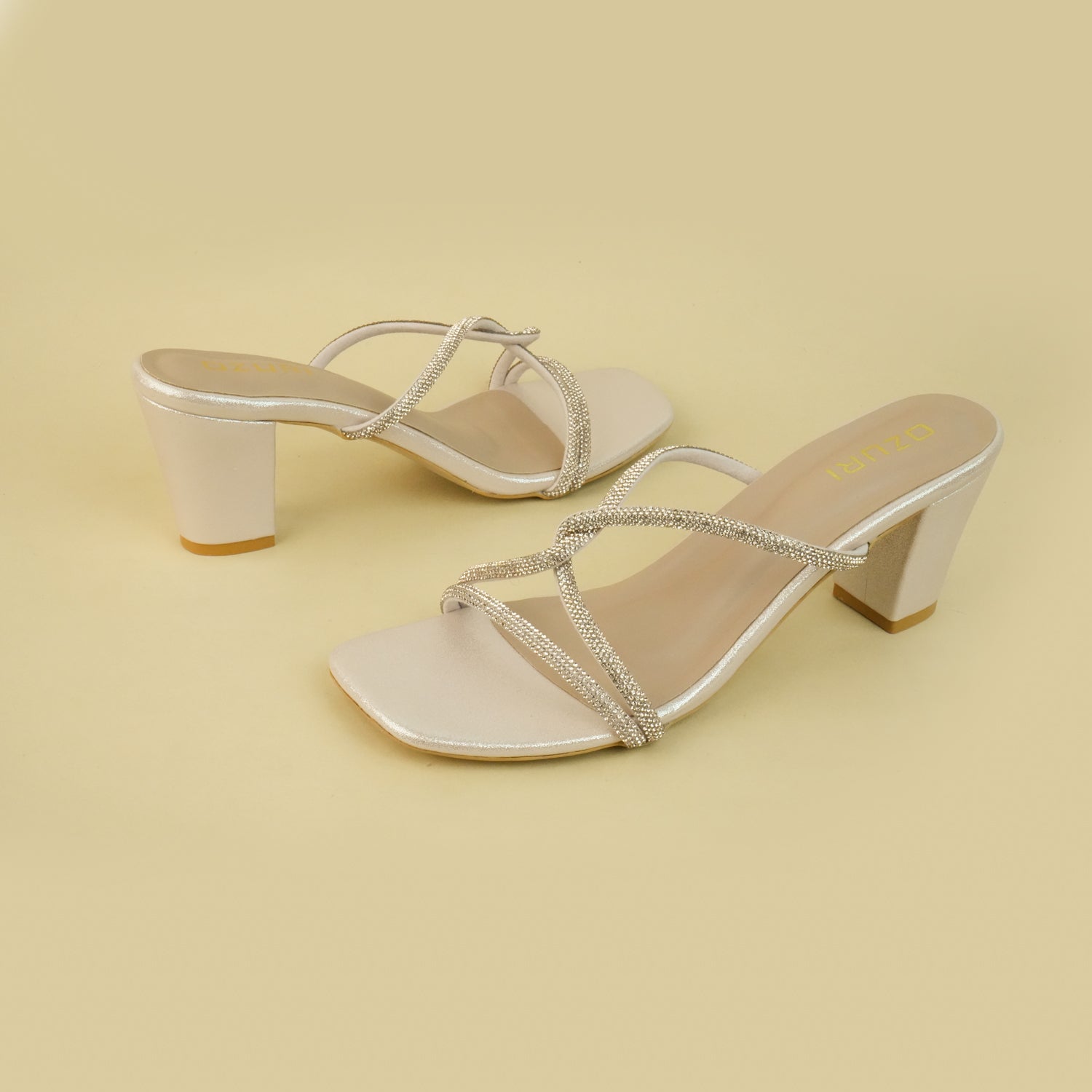 JANE Embellished Block Heel Sandals