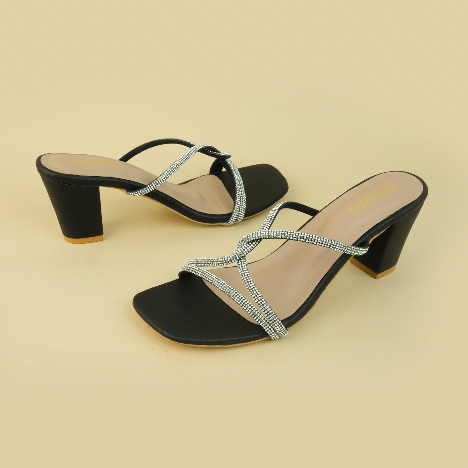 JANE Embellished Block Heel Sandals