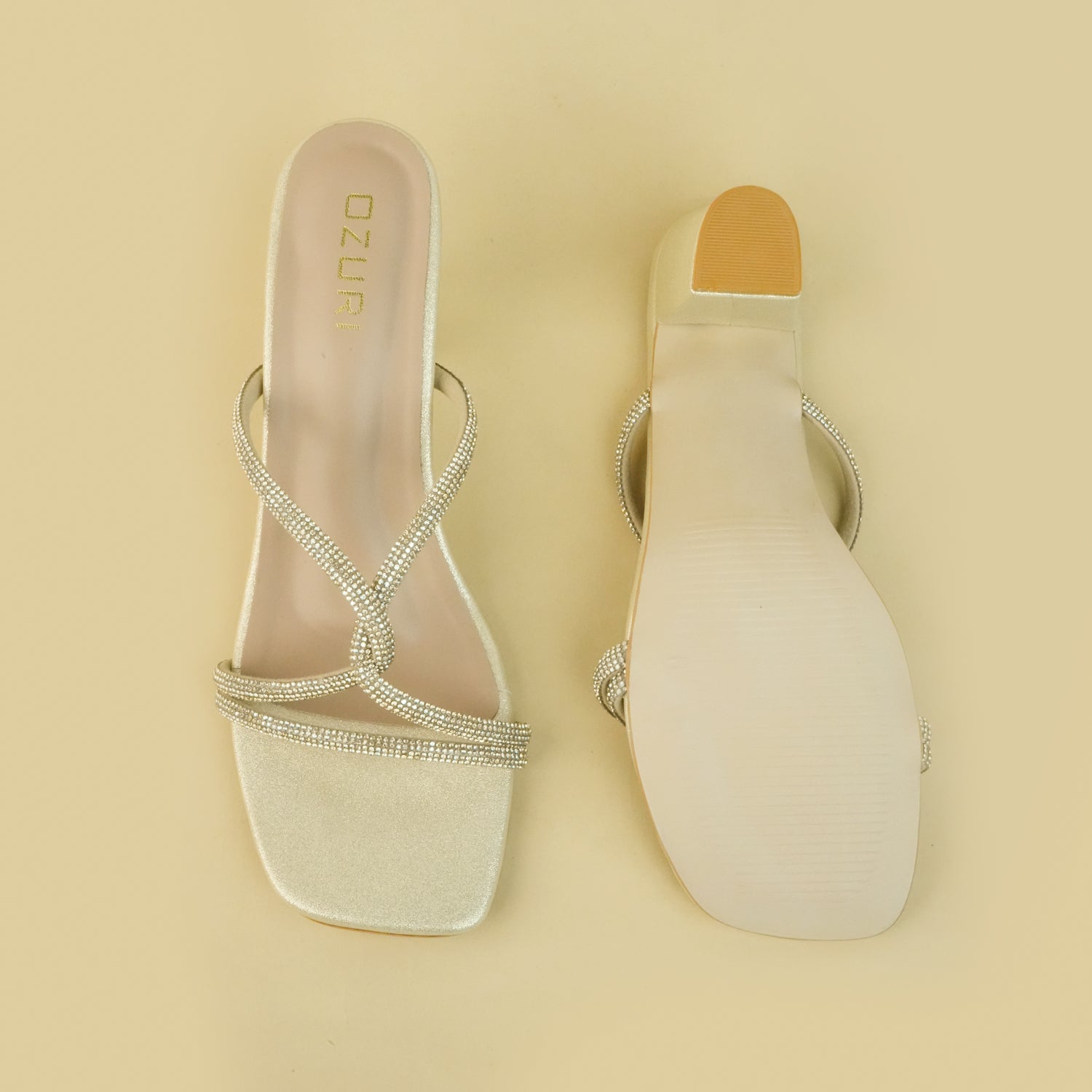 JANE Embellished Block Heel Sandals