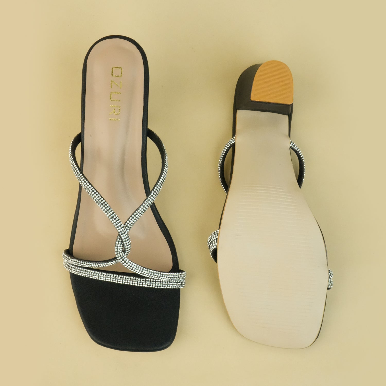 JANE Embellished Block Heel Sandals