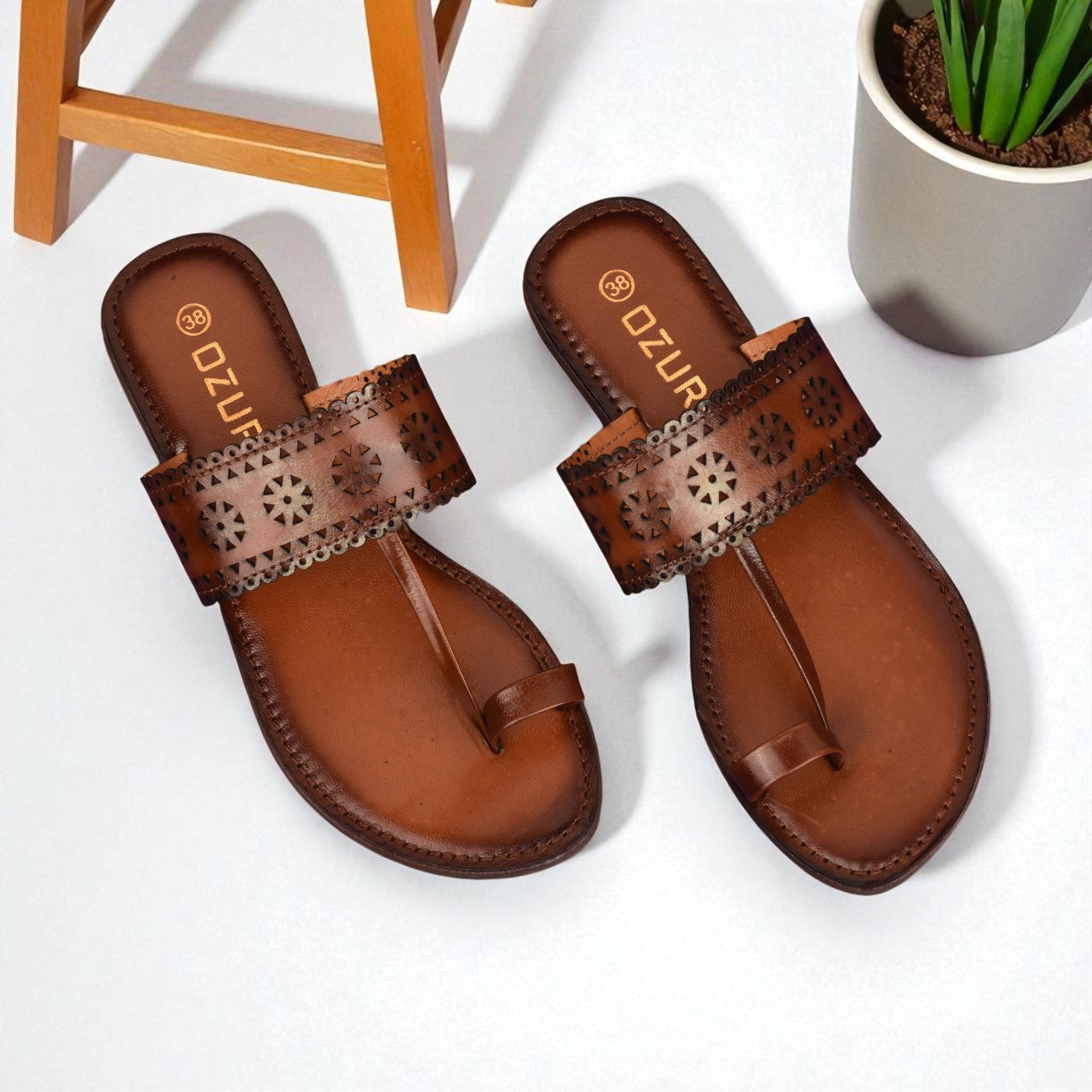 Ozuri Handcrafted Kolhapuri Flats for Women