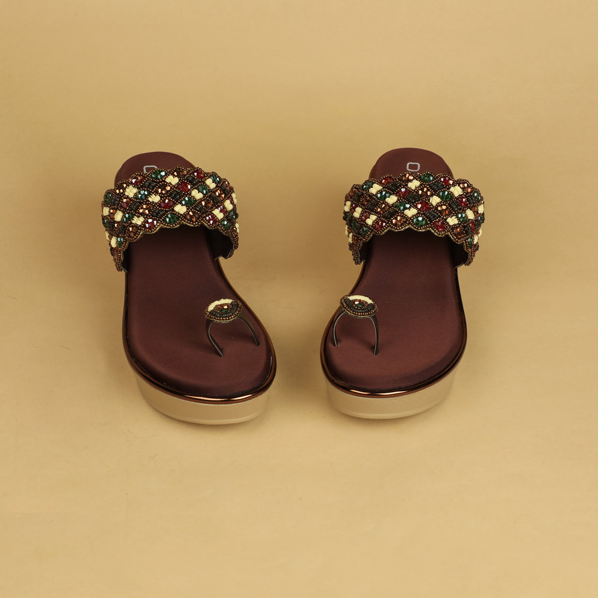 Maahi Embellished Toe Ring Wedges