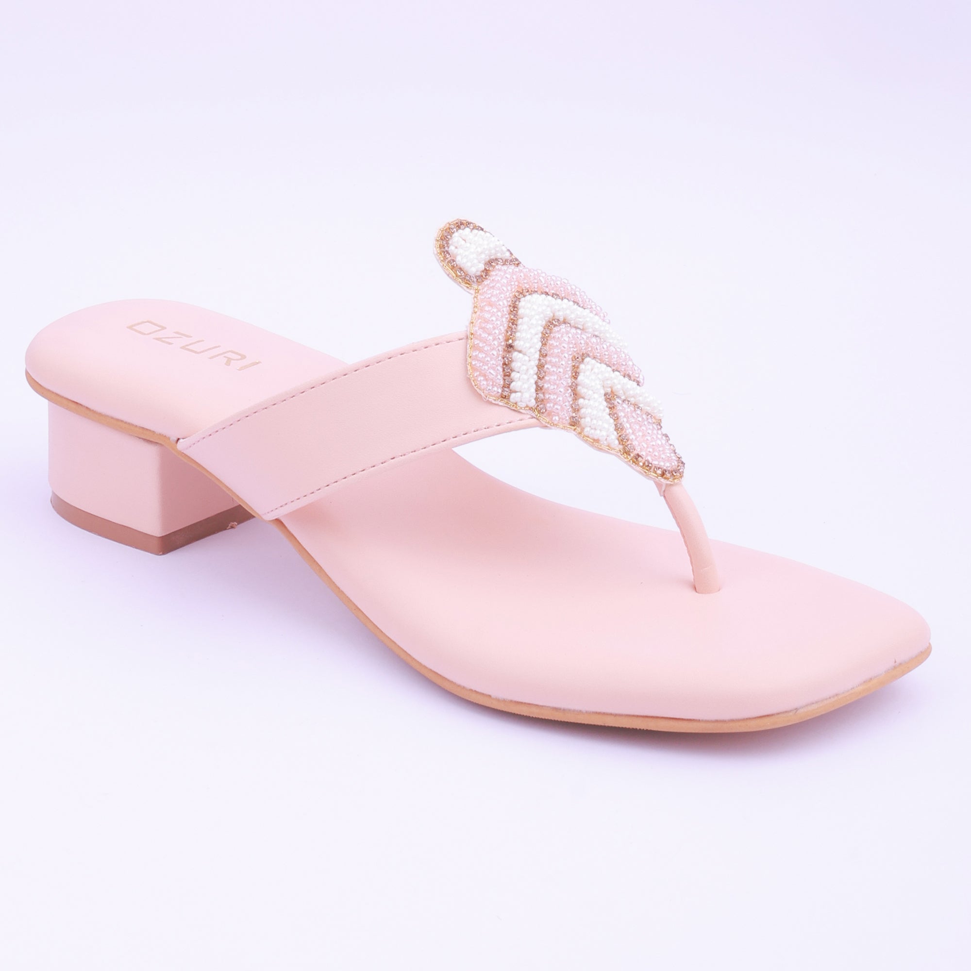 Embellished Toe Ring Block Heel Sandals for Women
