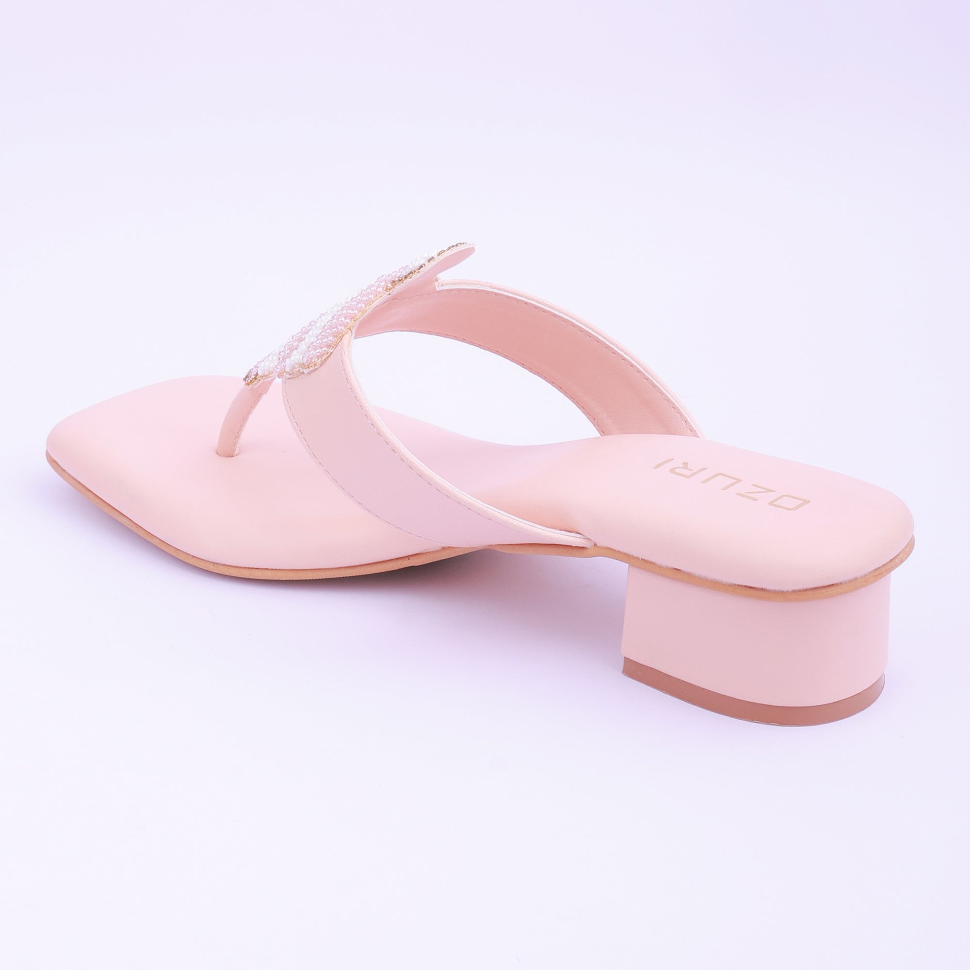 Embellished Toe Ring Block Heel Sandals for Women