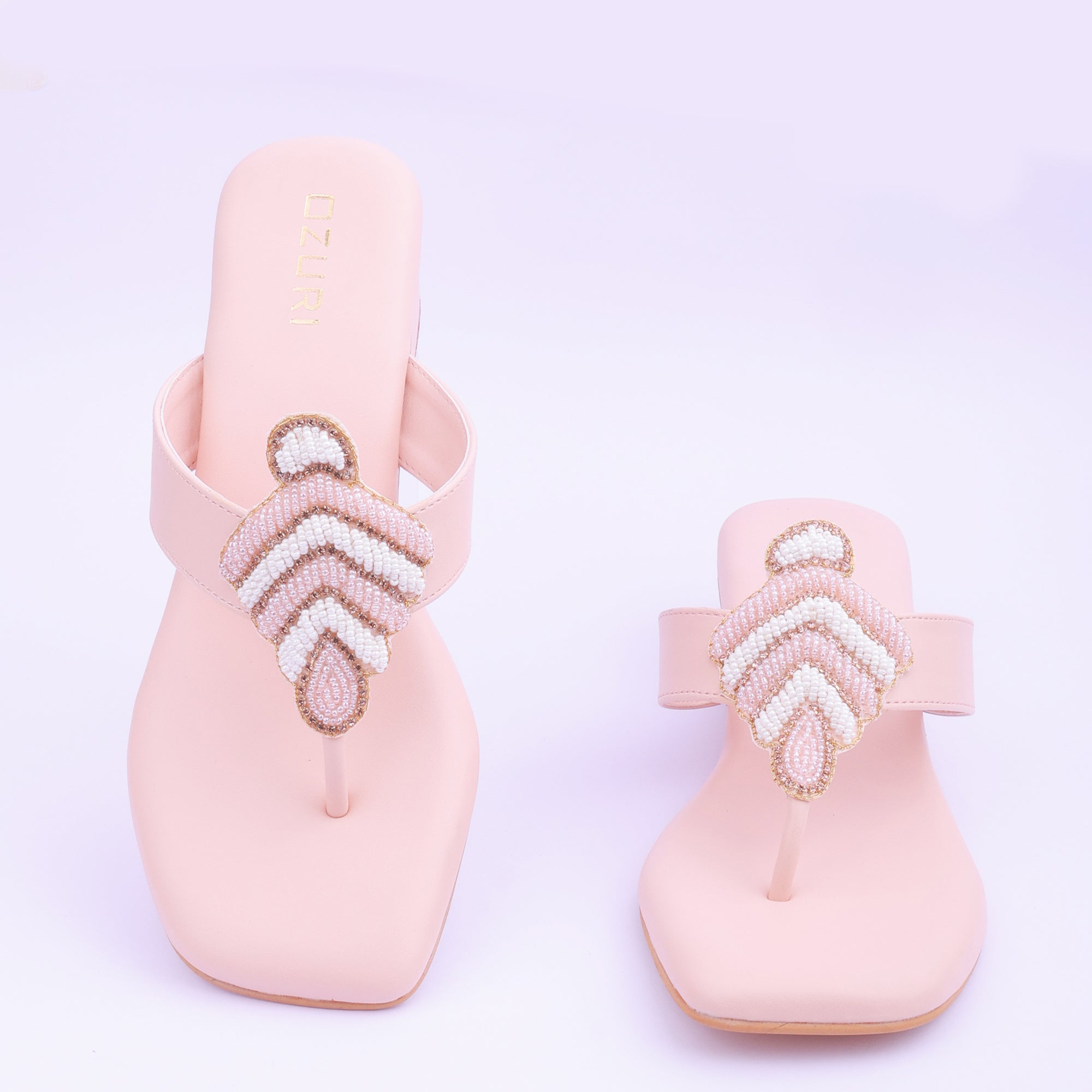 Embellished Toe Ring Block Heel Sandals for Women