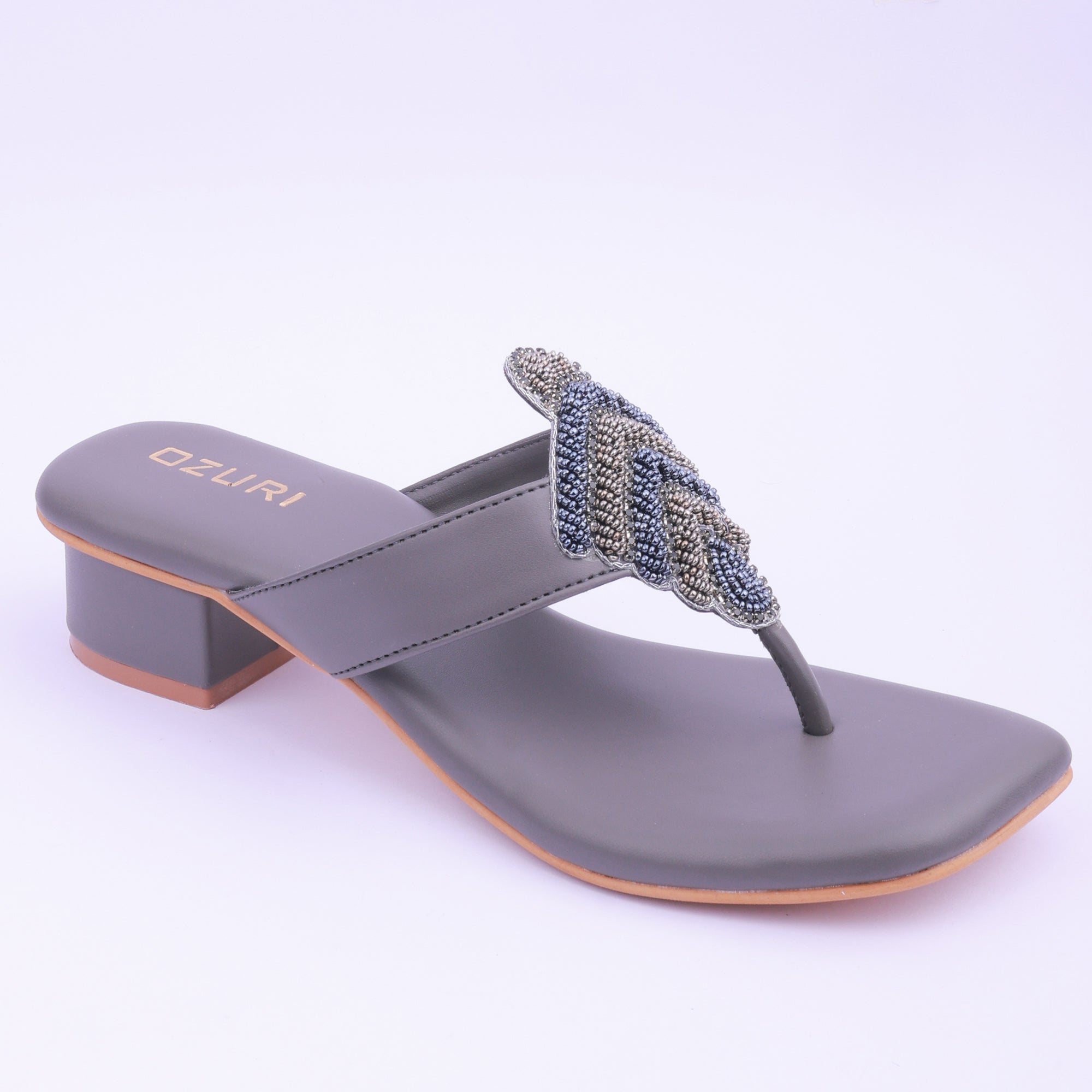 Embellished Toe Ring Block Heel Sandals for Women