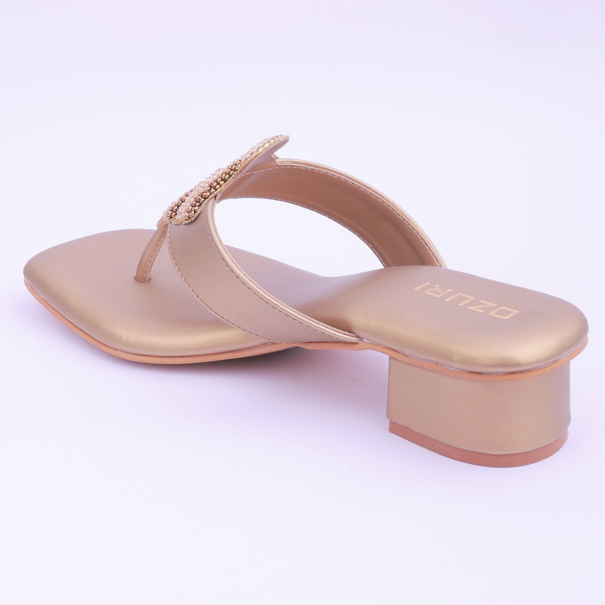 Embellished Toe Ring Block Heel Sandals for Women