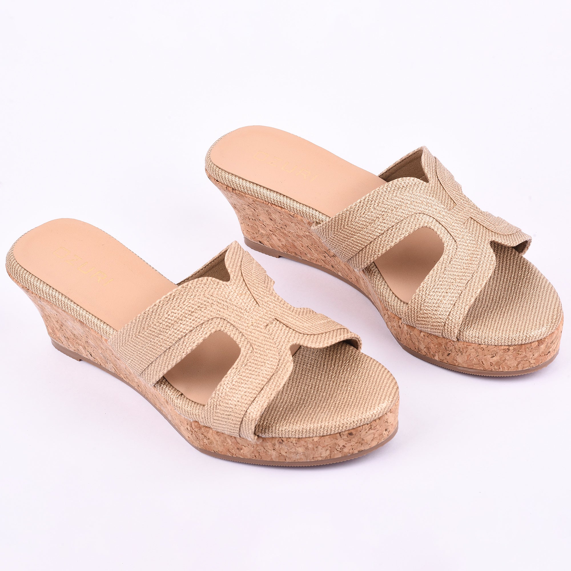 Ozuri Textured Slip-On Wedge Heels