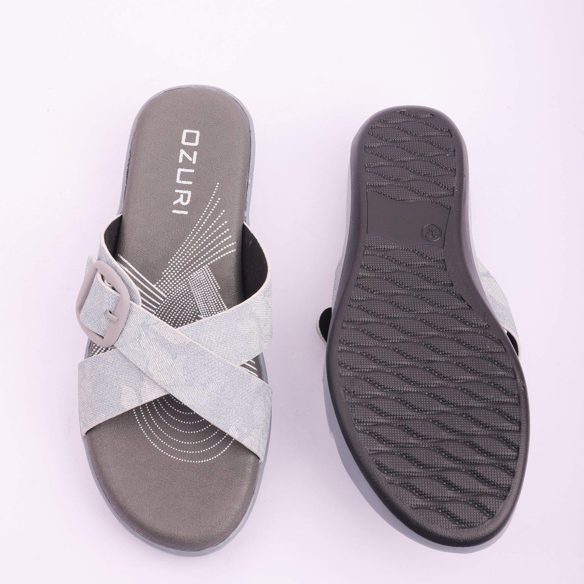 Comfort Fit Cross-Strap Wedge Sliders for Women