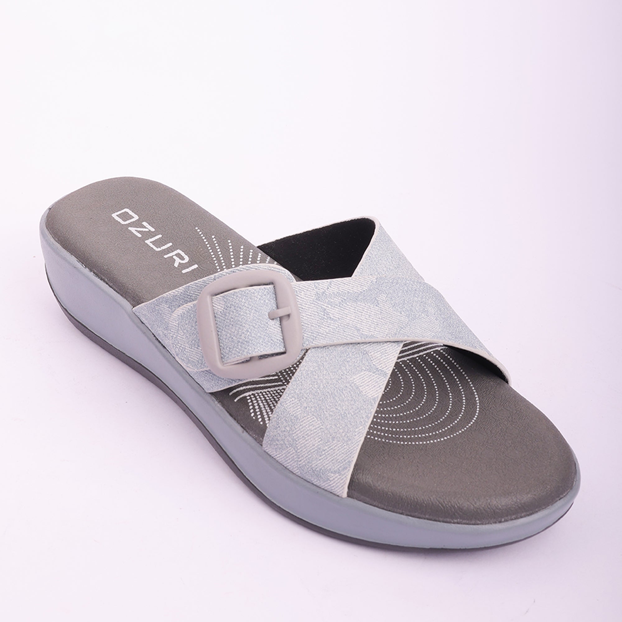 Comfort Fit Cross-Strap Wedge Sliders for Women