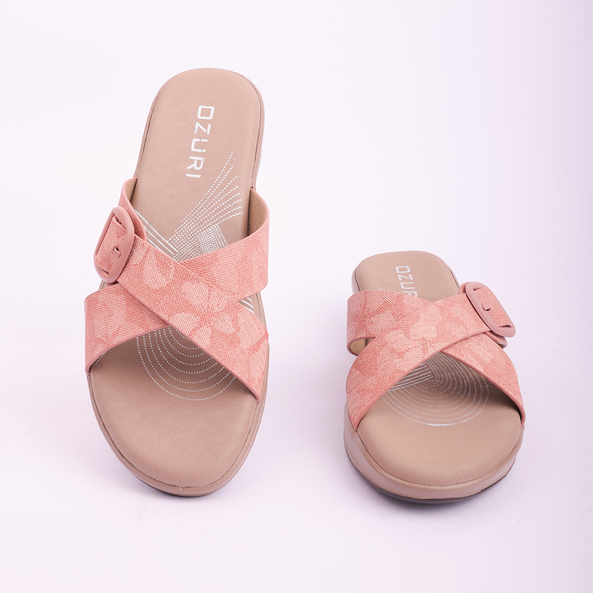 Comfort Fit Cross-Strap Wedge Sliders for Women