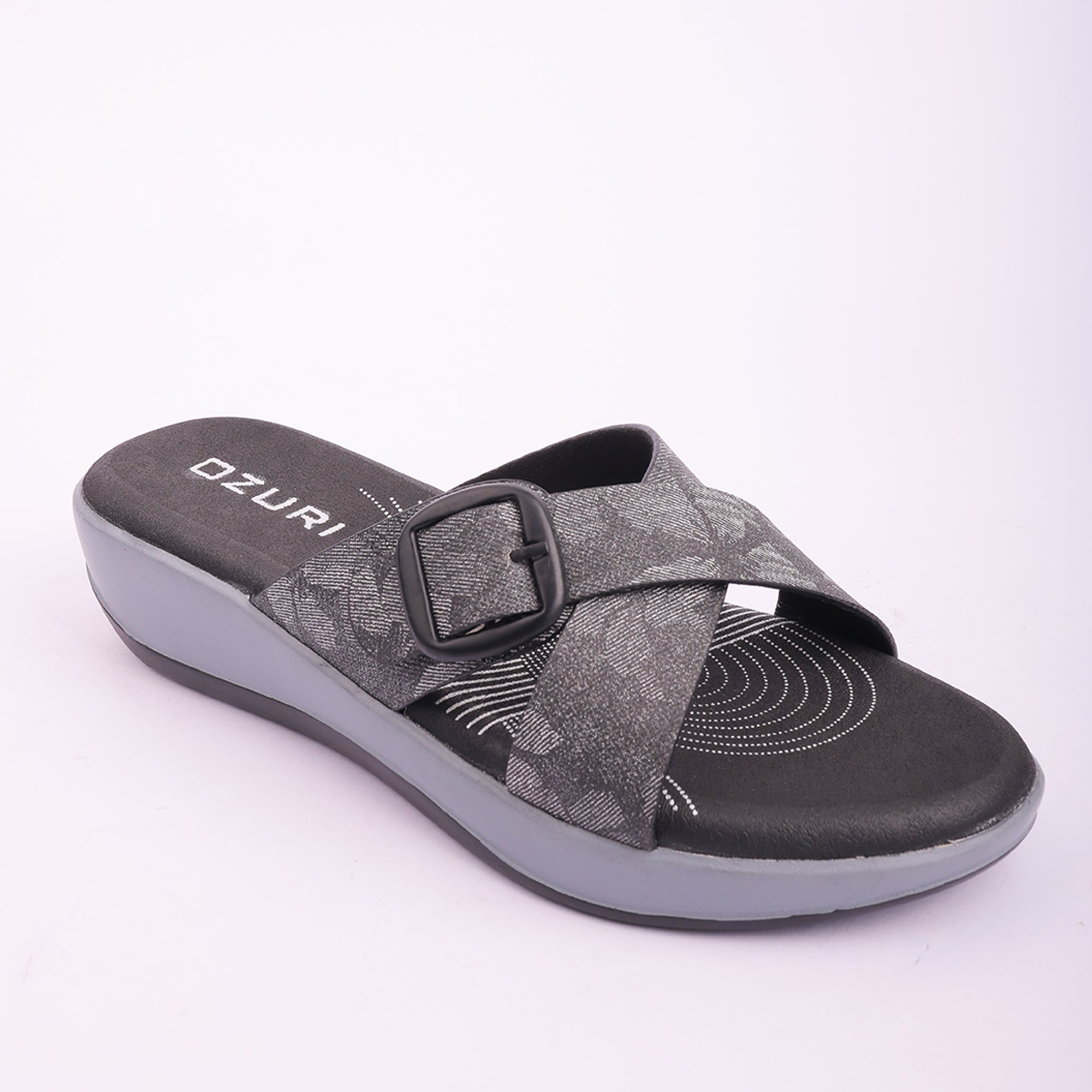 Comfort Fit Cross-Strap Wedge Sliders for Women