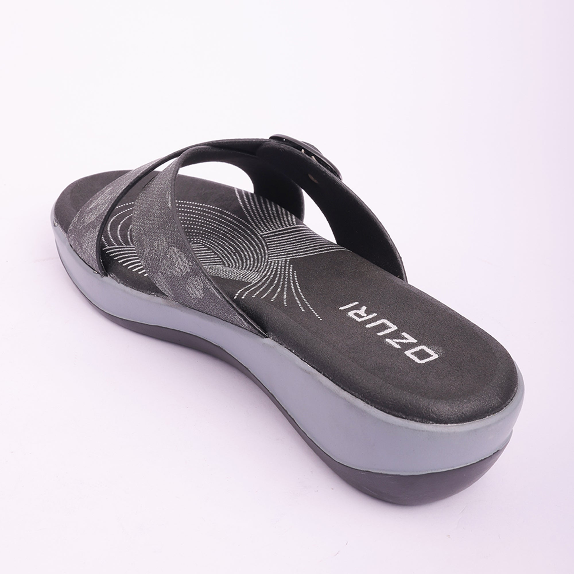 Comfort Fit Cross-Strap Wedge Sliders for Women