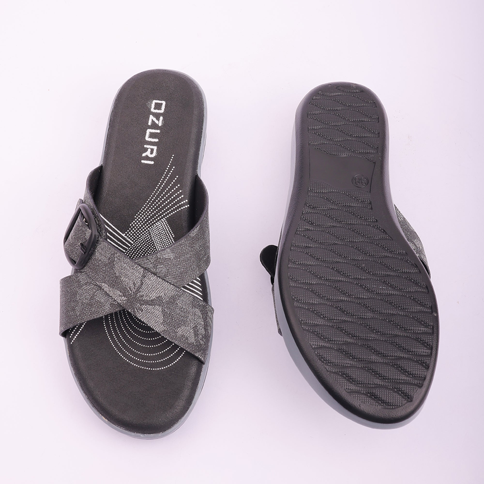 Comfort Fit Cross-Strap Wedge Sliders for Women