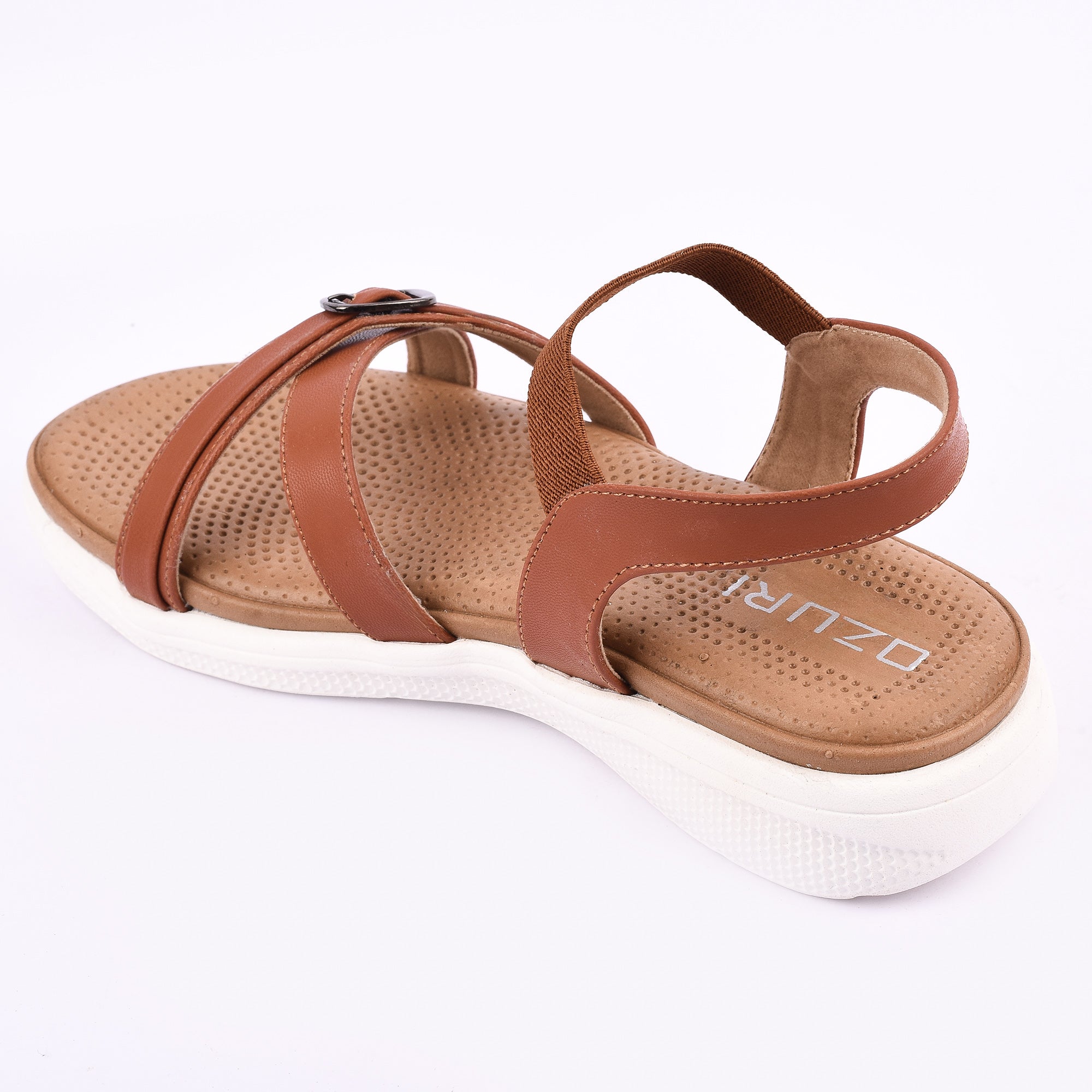 Women’s Casual Comfort Sandals with Elastic Strap and Buckle Detail