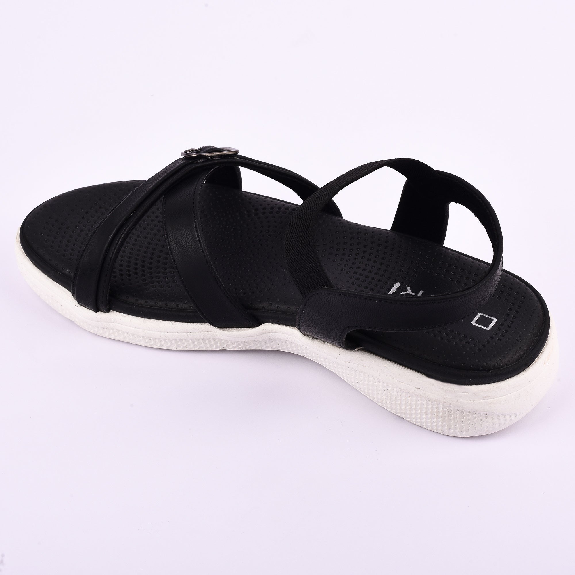 Women’s Casual Comfort Sandals with Elastic Strap and Buckle Detail