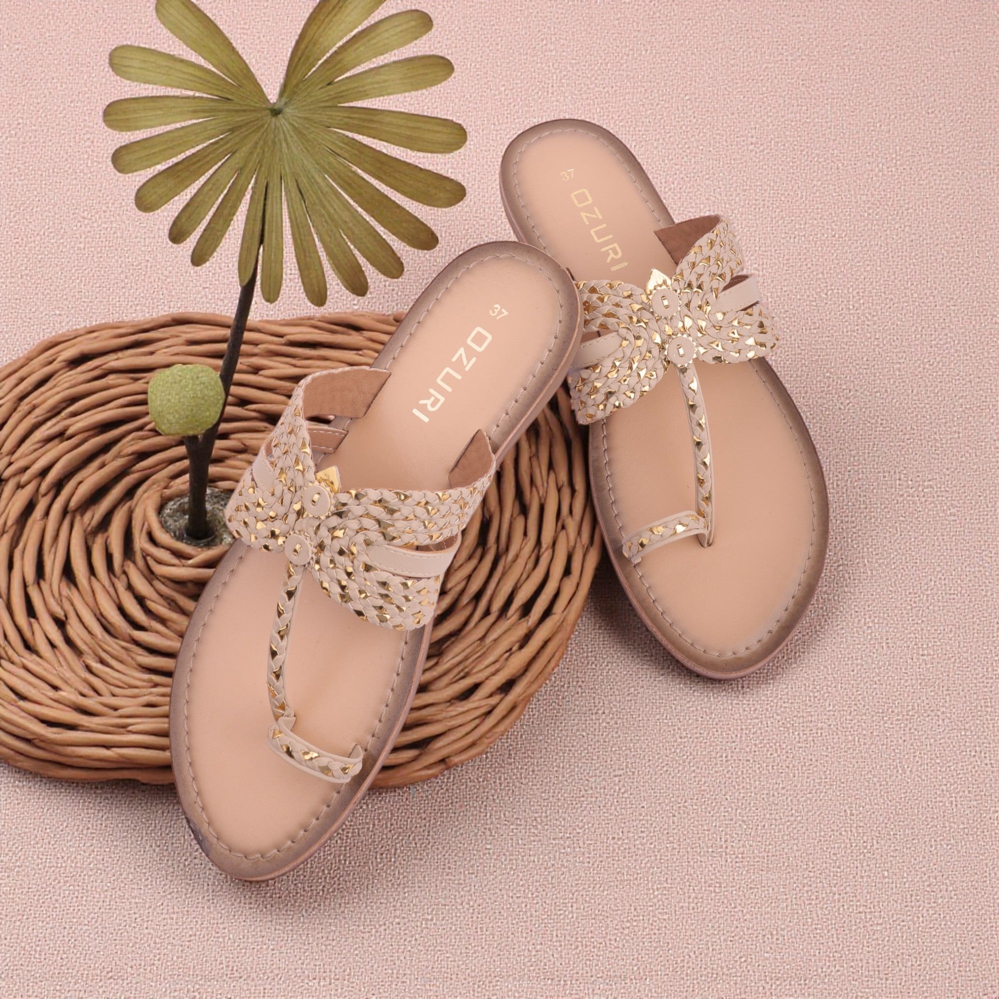 Embellished Handcrafted Toe Ring Flats for Women