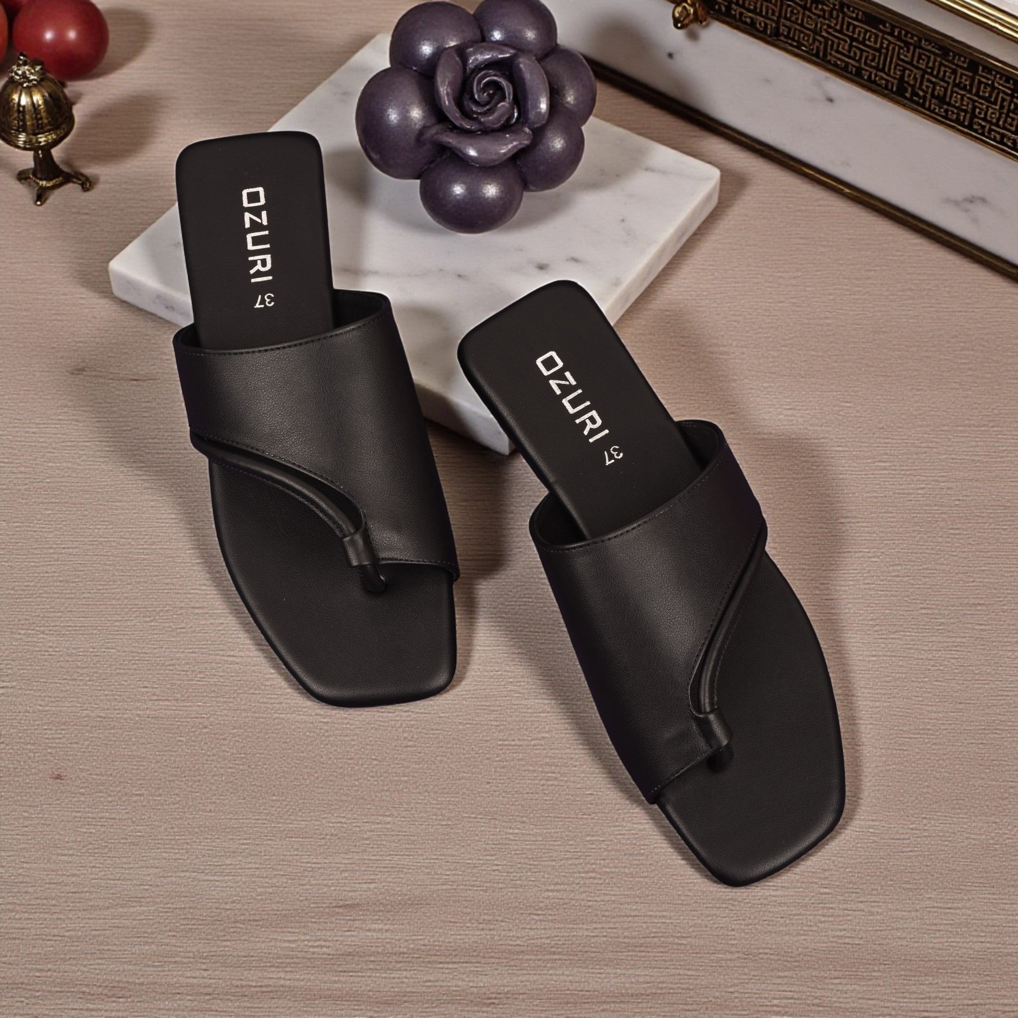 Chic Toe Loop Slip-On Flat Sandal for Women
