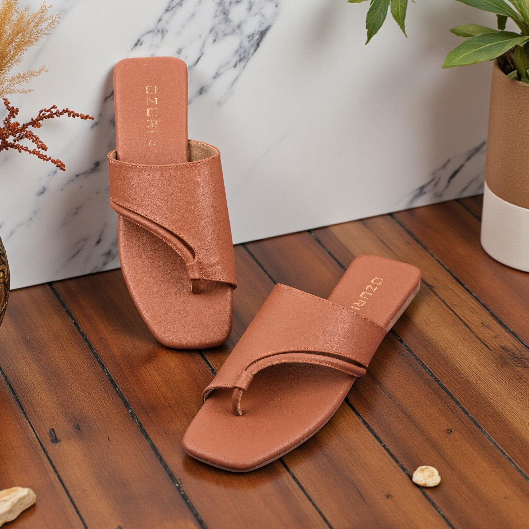 Chic Toe Loop Slip-On Flat Sandal for Women