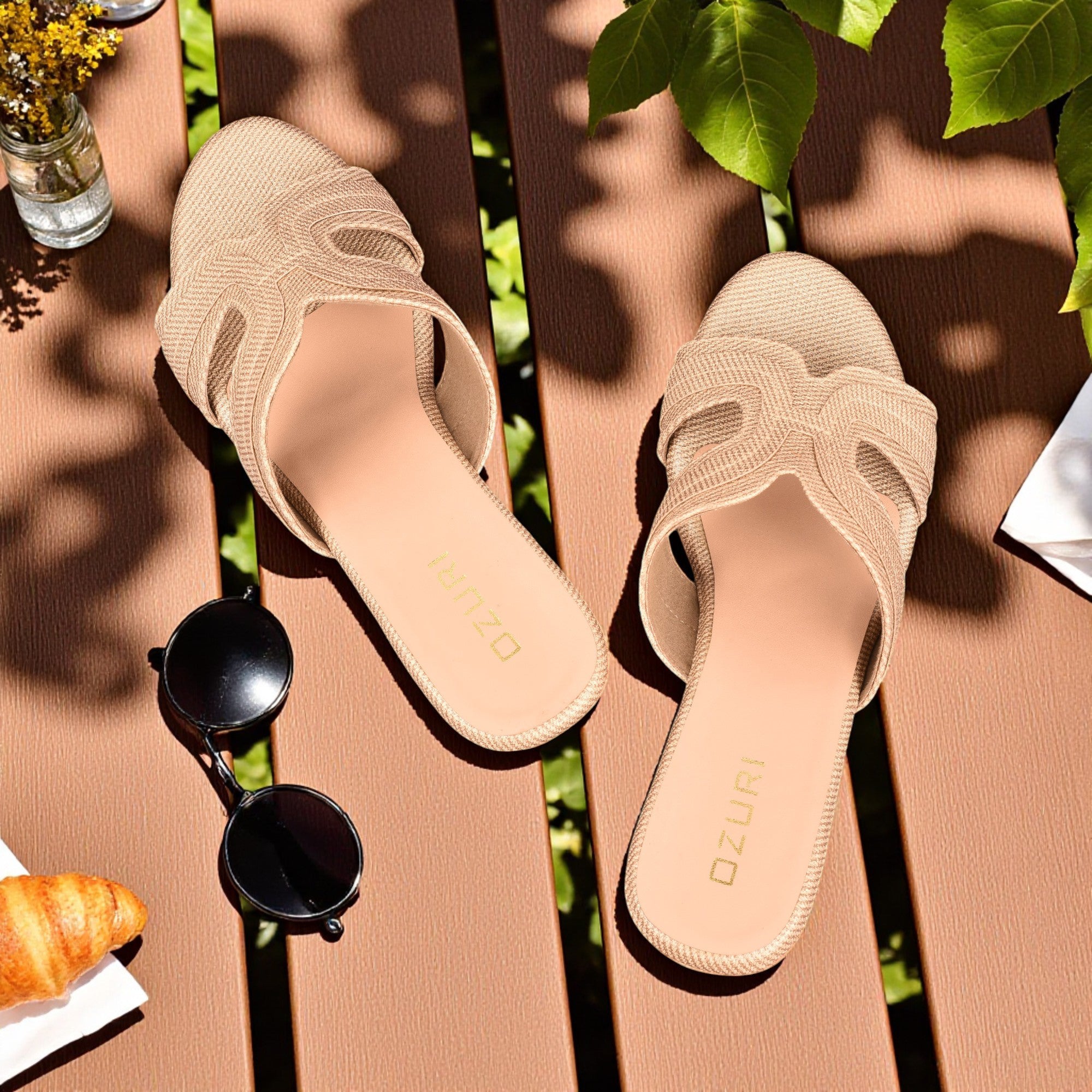 Ozuri Textured Slip-On Wedge Heels