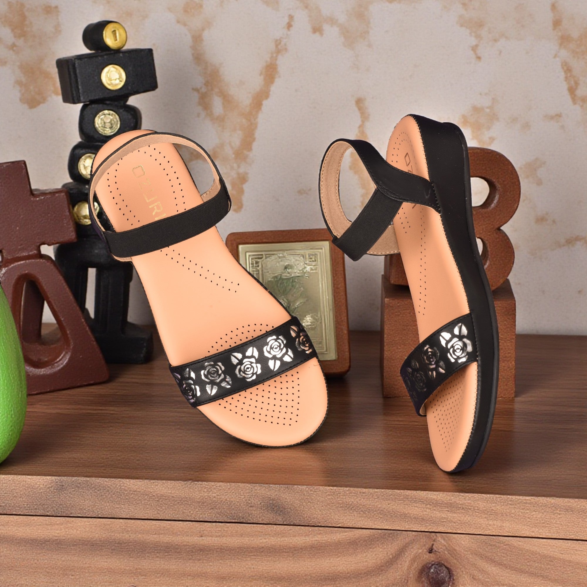 Floral Cutwork Wedge Sandal with Comfort Strap