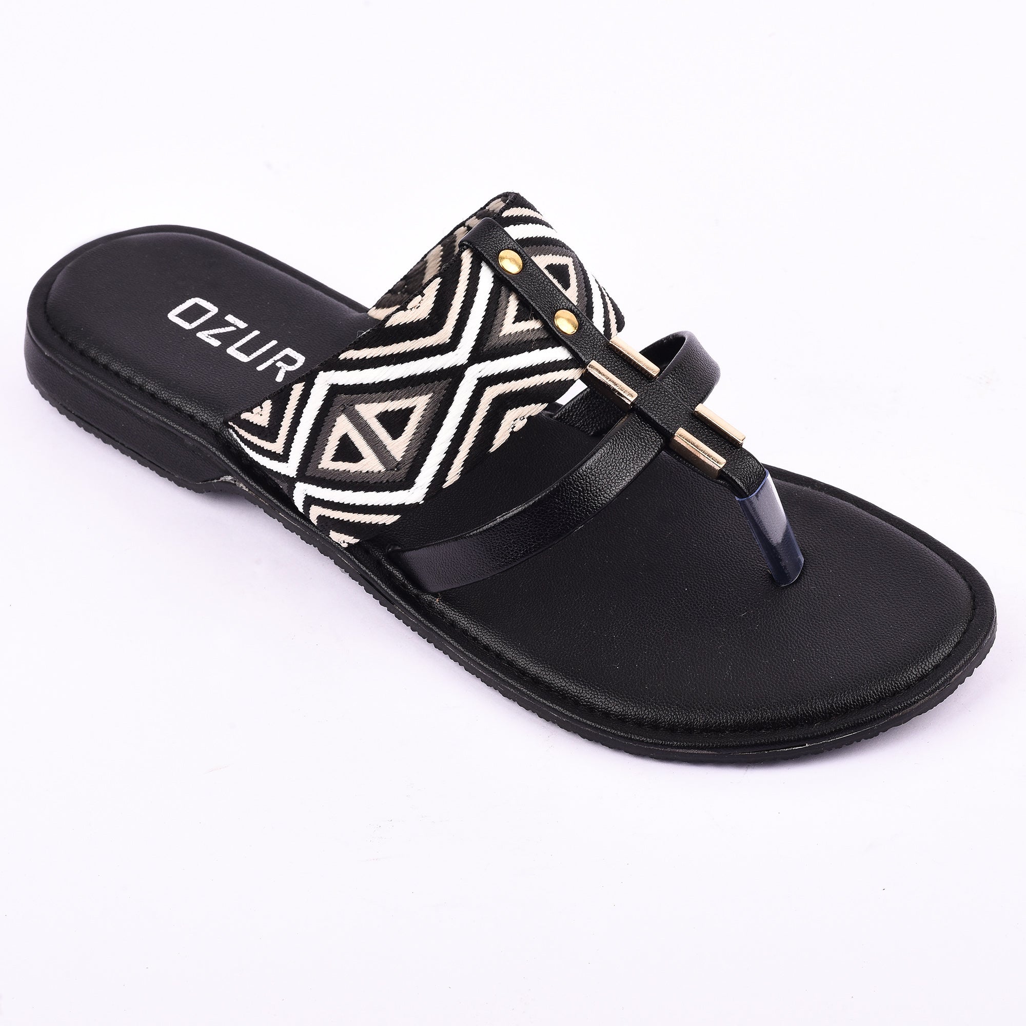 OZURI Women’s Ethnic Embroidered Flats – Stylish & Comfortable Daily Wear Sandals(10603)