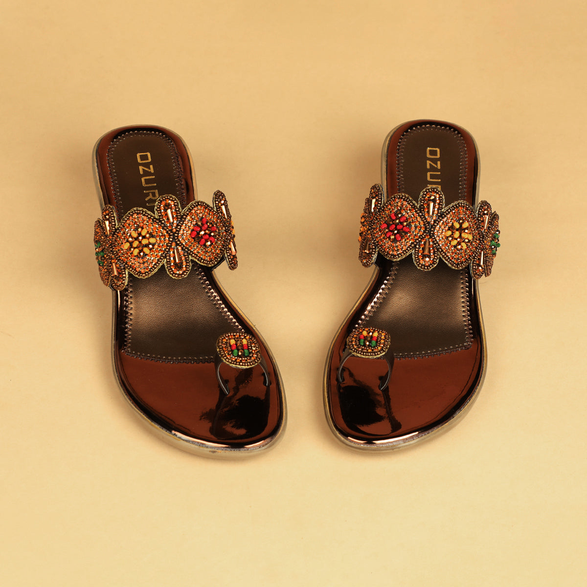 Aarohi Embellished Toe Ring Wedges