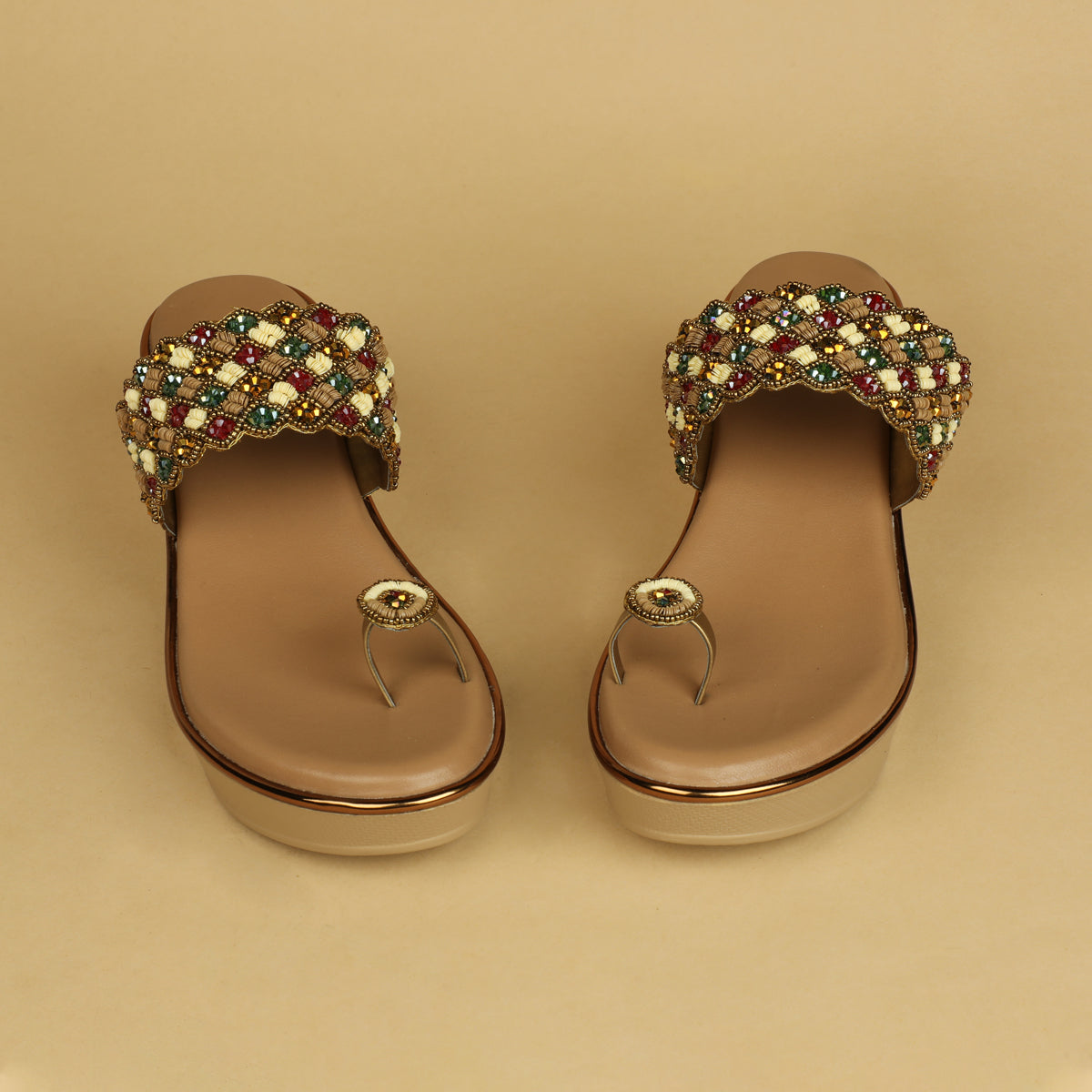 Vaani Embellished Toe Ring Wedges