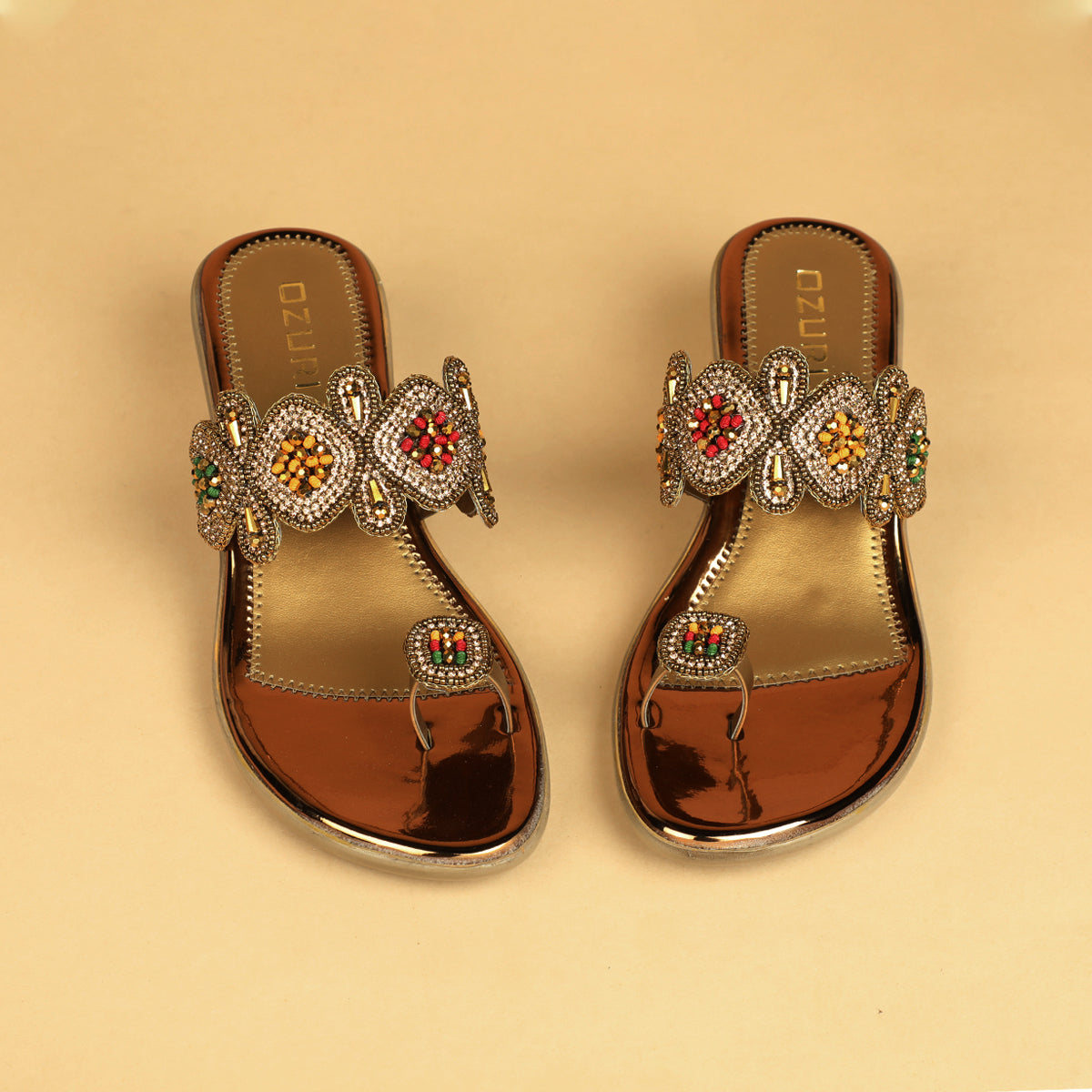 Aarohi Embellished Toe Ring Wedges