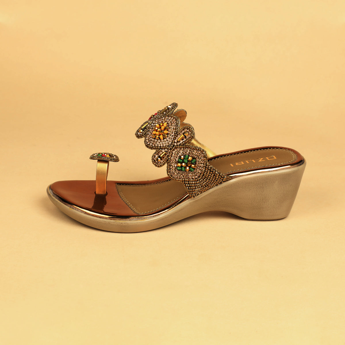 Aarohi Embellished Toe Ring Wedges