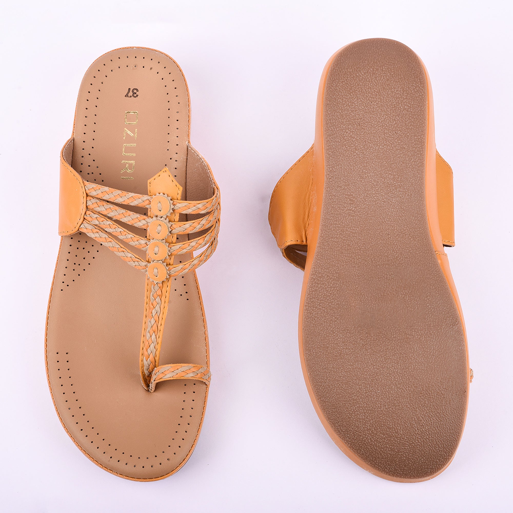 Women's Ethnic Style Comfort Sandals – Braided Strap Slip-On Flats(10521)