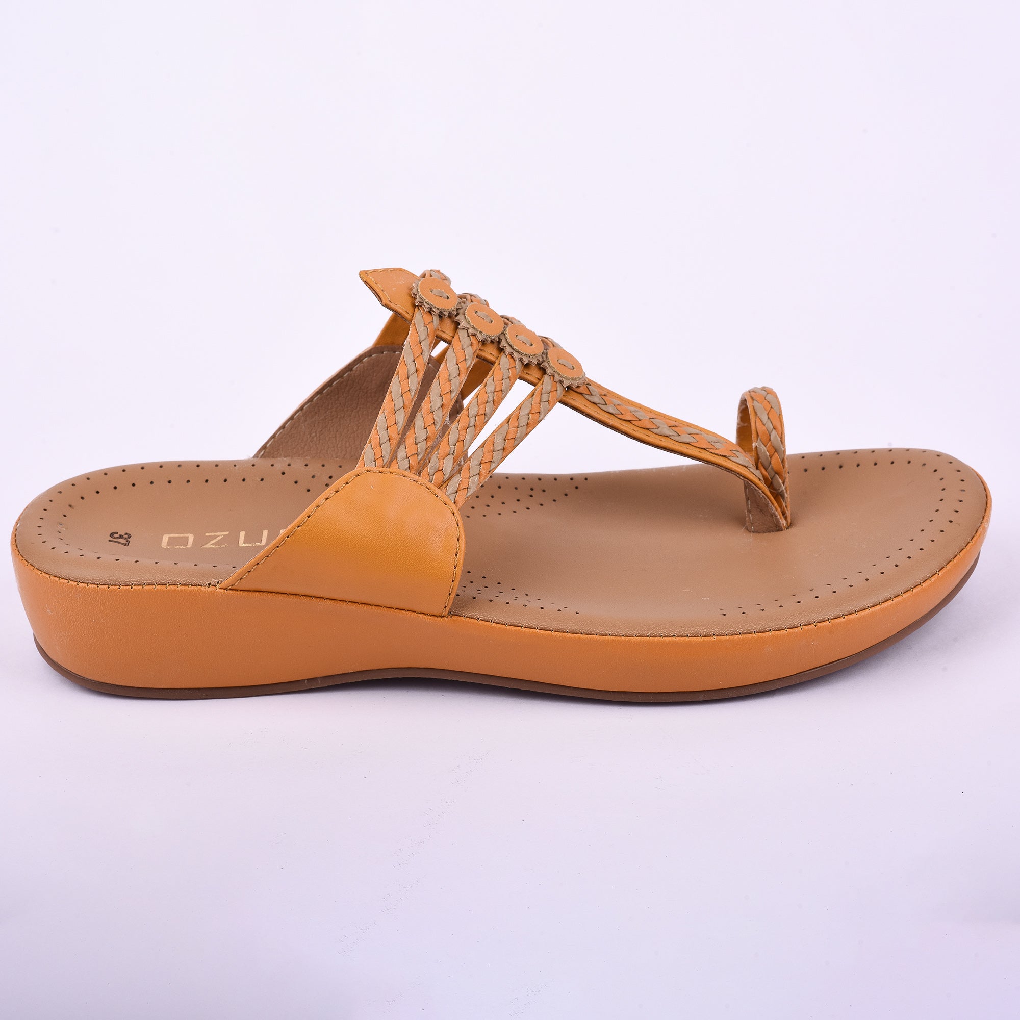Women's Ethnic Style Comfort Sandals – Braided Strap Slip-On Flats(10521)