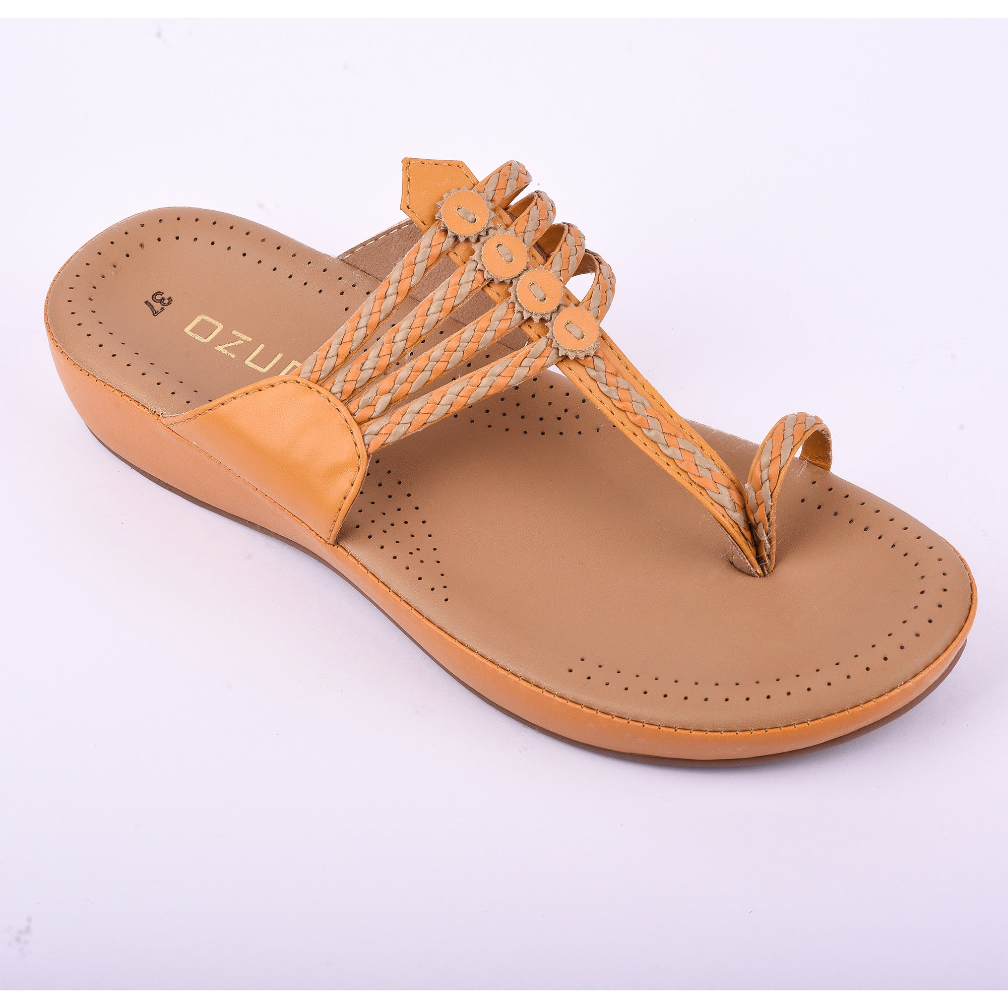 Women's Ethnic Style Comfort Sandals – Braided Strap Slip-On Flats(10521)