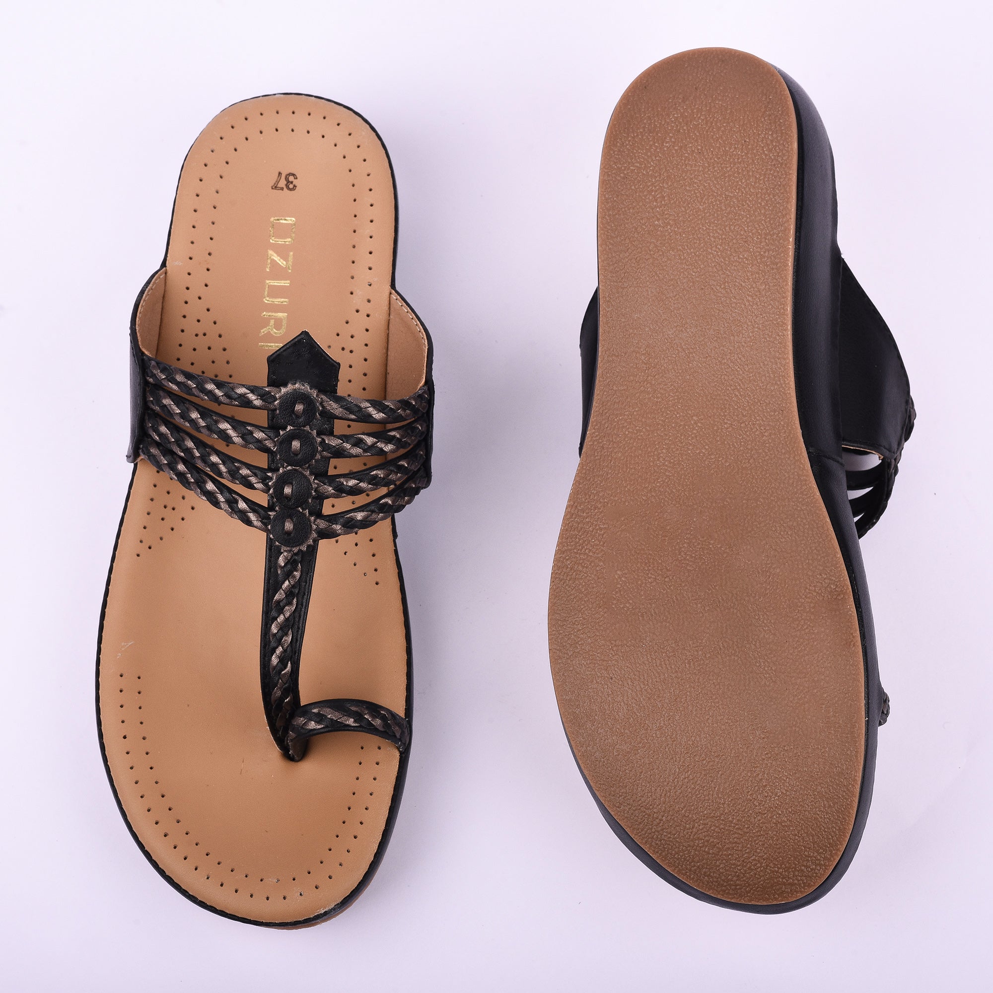 Women's Ethnic Style Comfort Sandals – Braided Strap Slip-On Flats(10521)