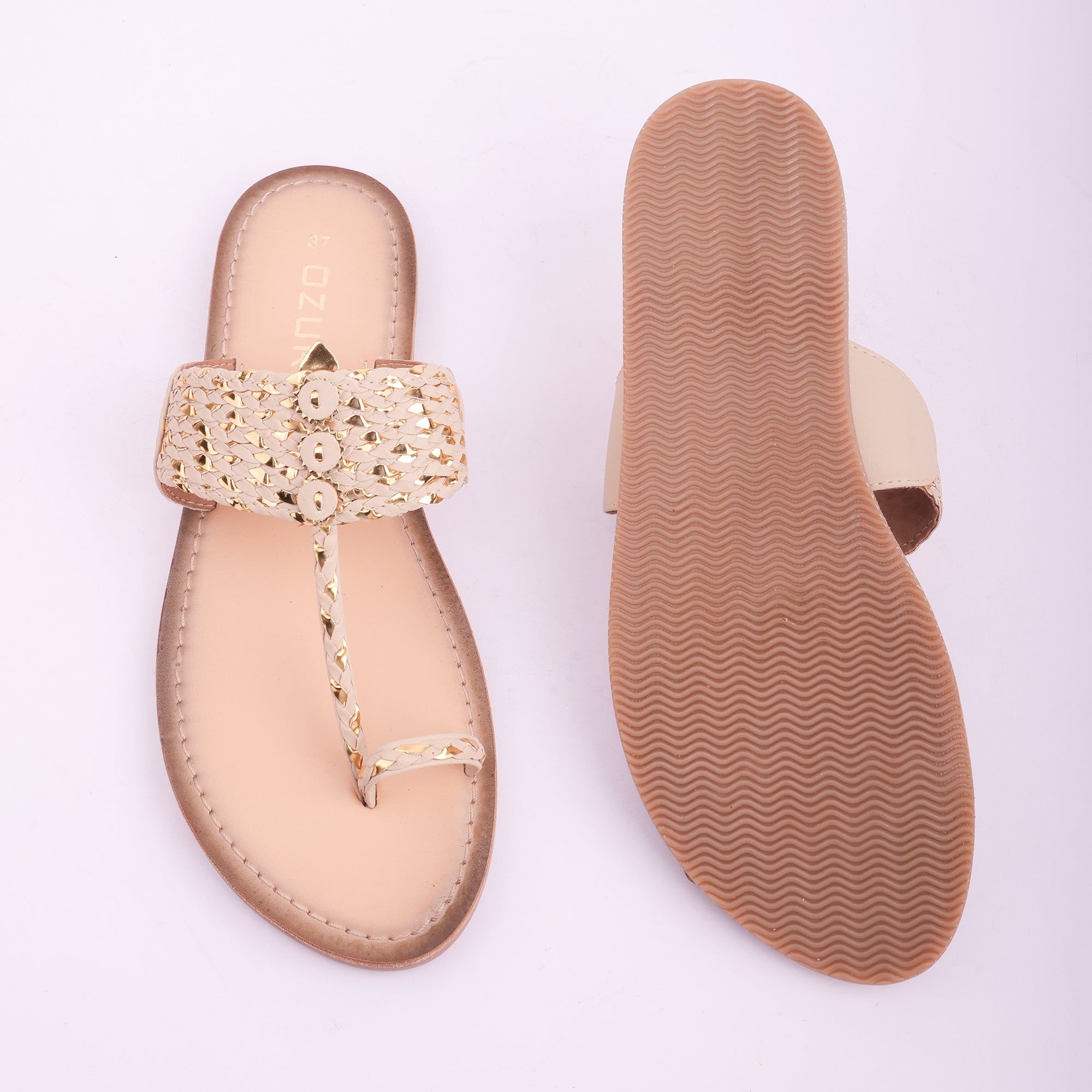 Embellished Handcrafted Toe Ring Flats for Women