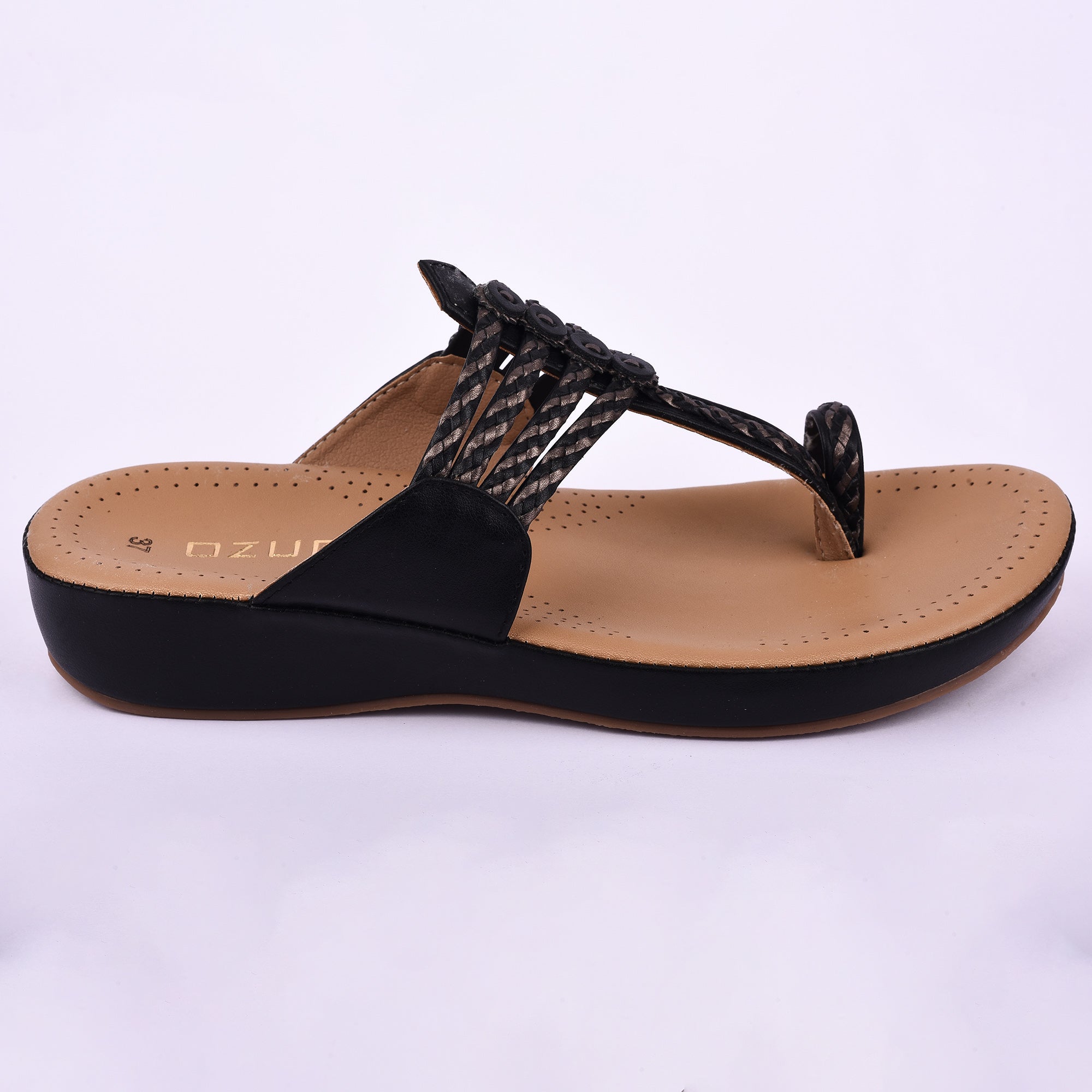 Women's Ethnic Style Comfort Sandals – Braided Strap Slip-On Flats(10521)