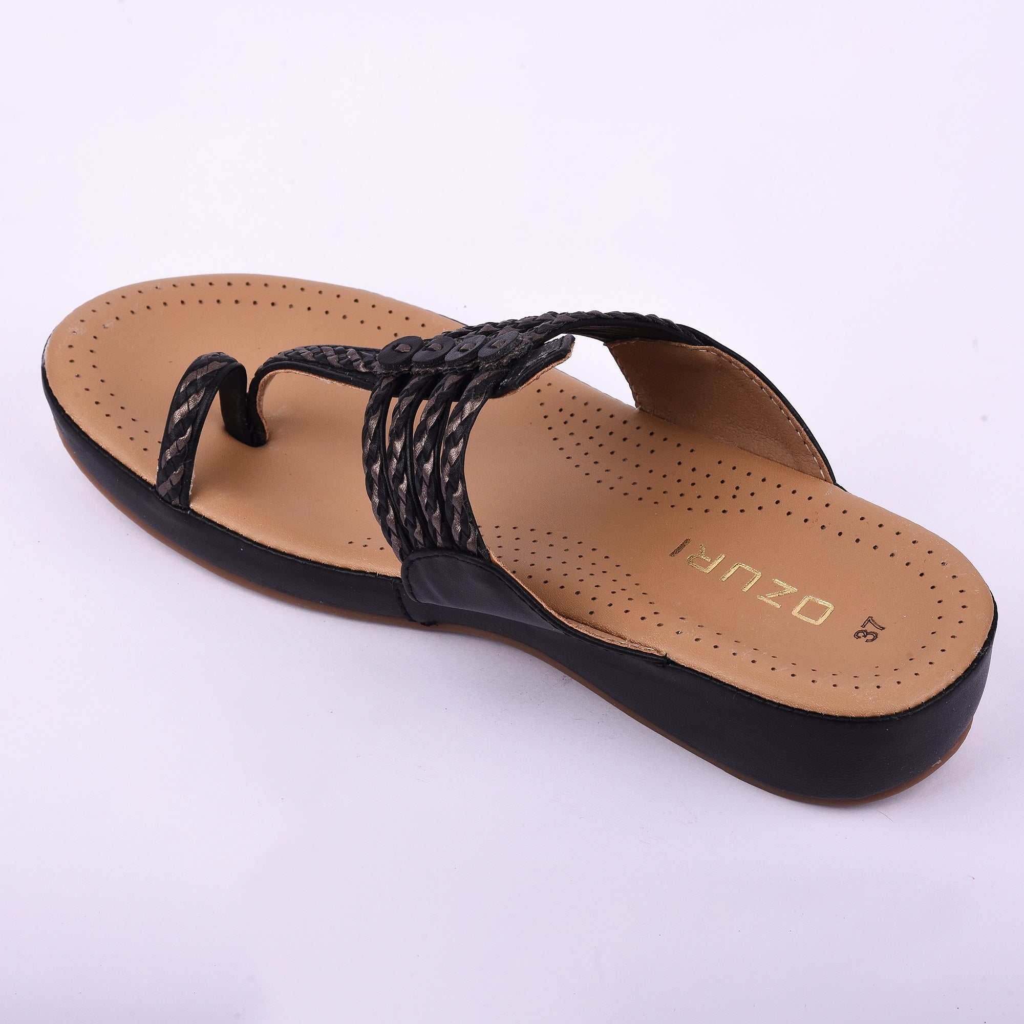 Women's Ethnic Style Comfort Sandals – Braided Strap Slip-On Flats(10521)