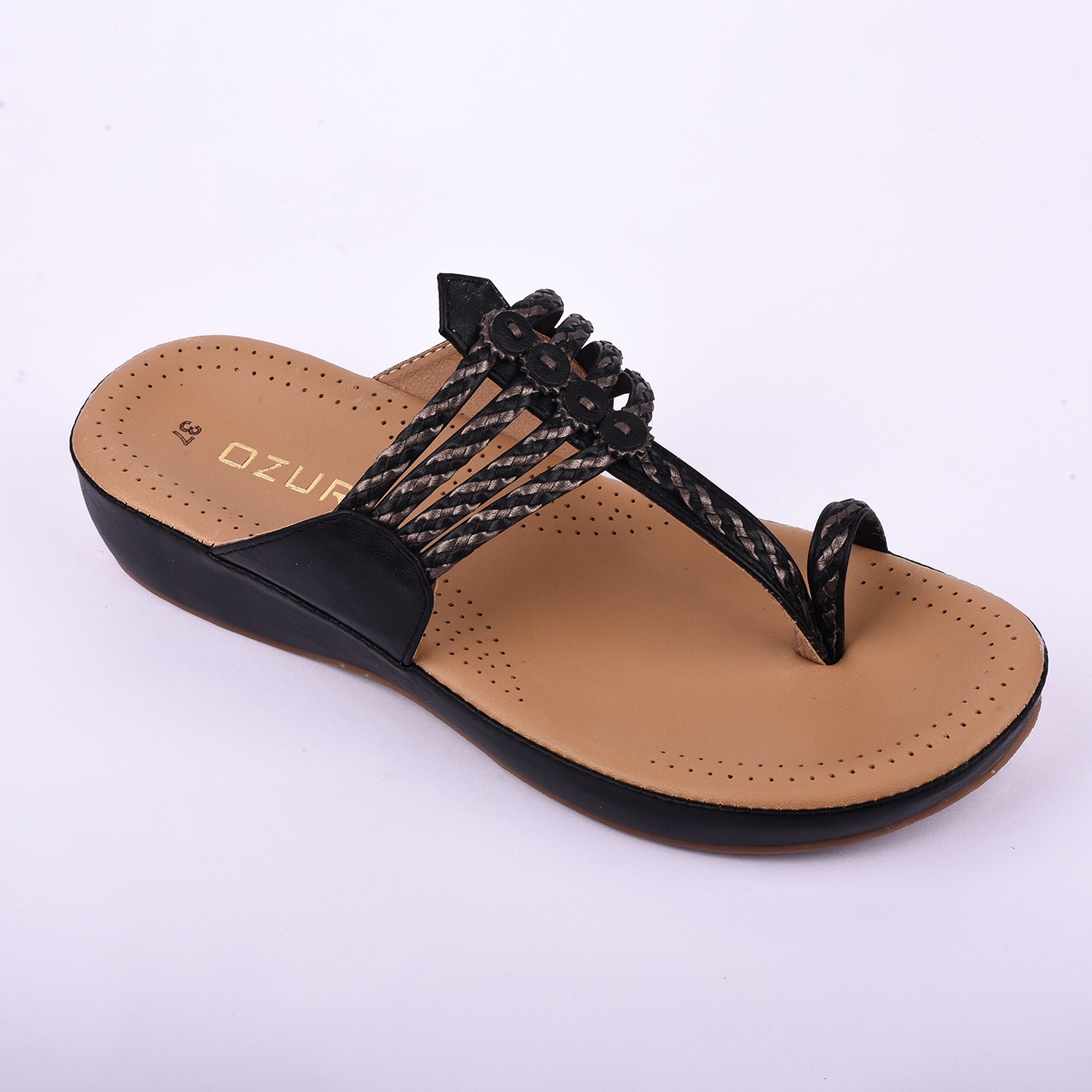 Women's Ethnic Style Comfort Sandals – Braided Strap Slip-On Flats(10521)