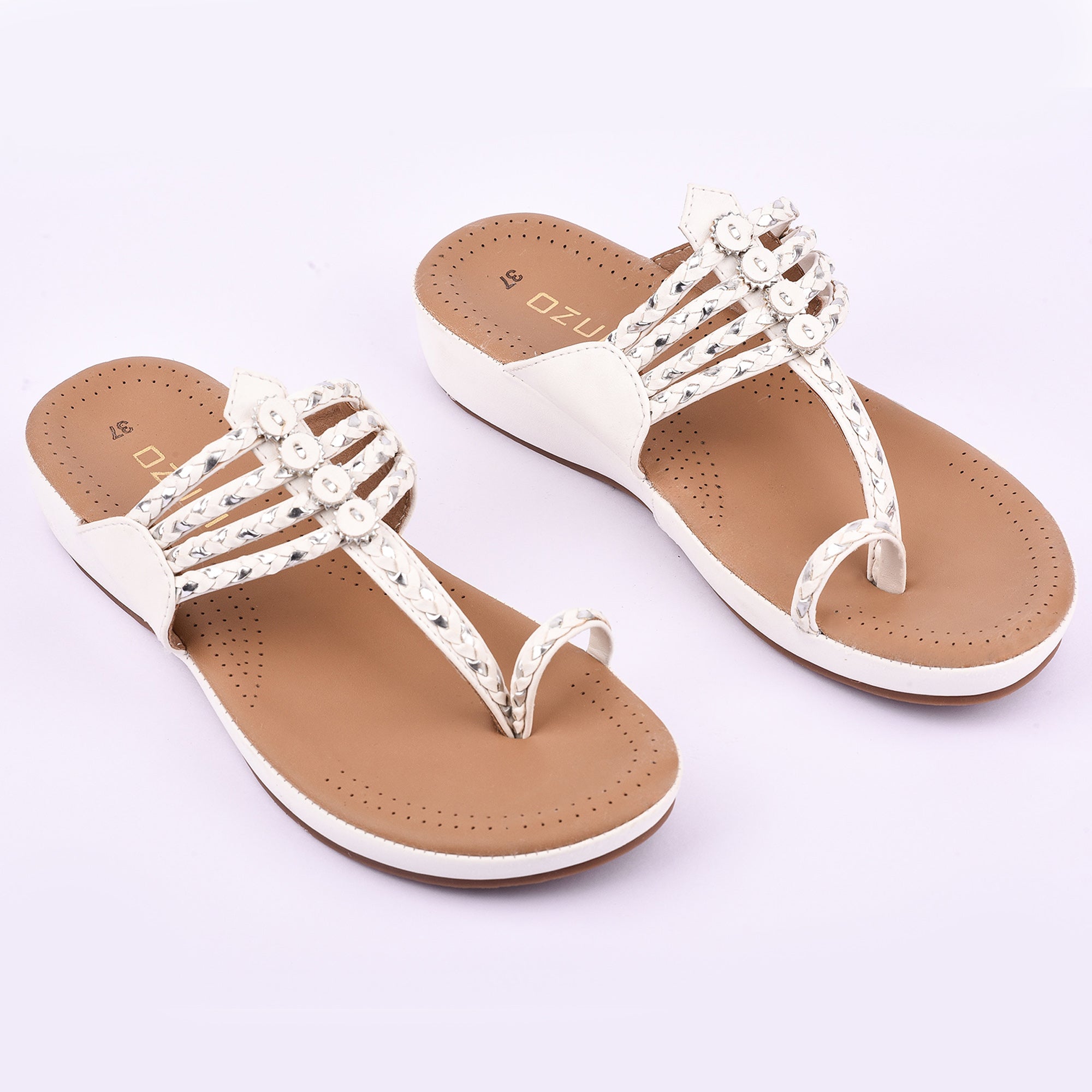 Women's Ethnic Style Comfort Sandals – Braided Strap Slip-On Flats(10521)