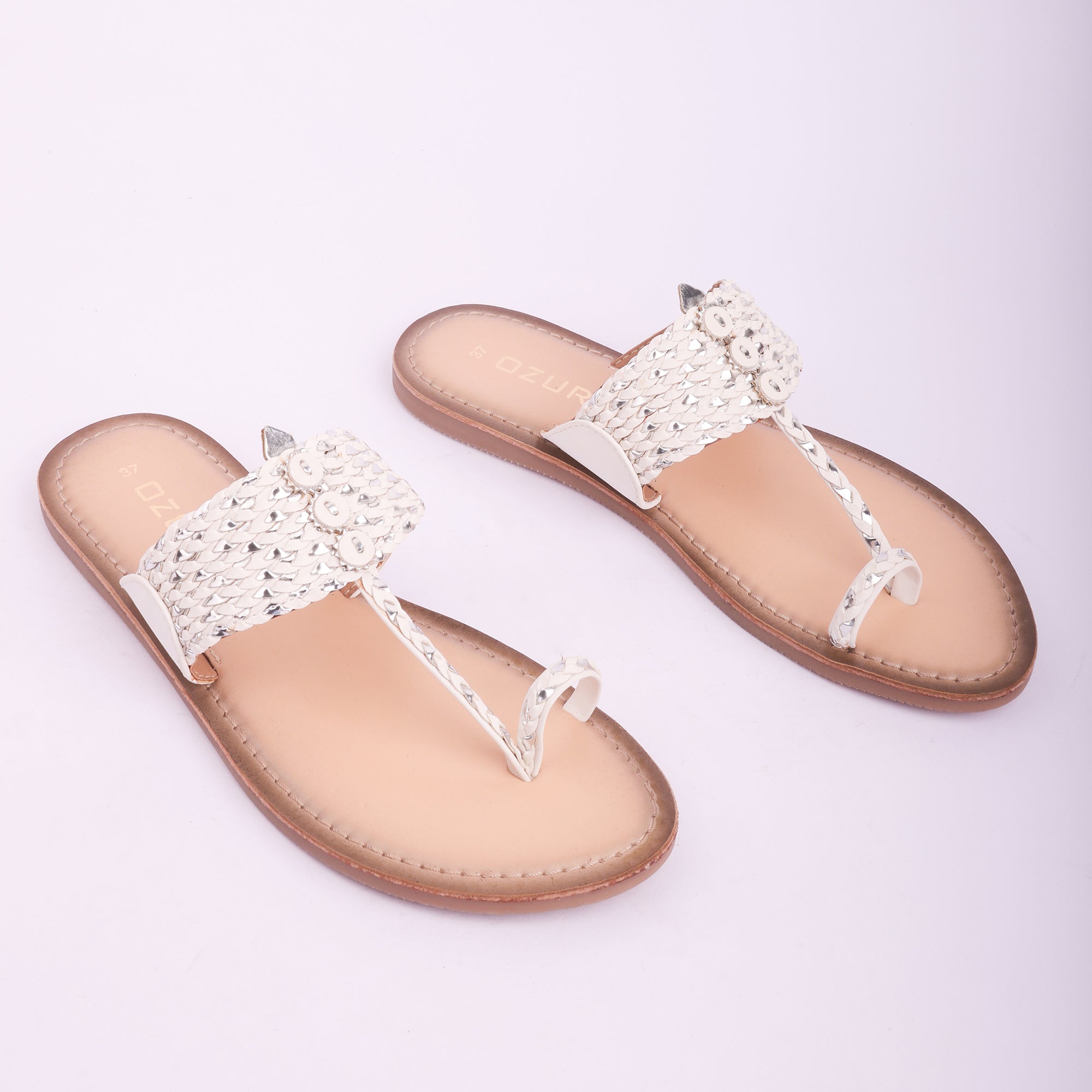 Embellished Handcrafted Toe Ring Flats for Women