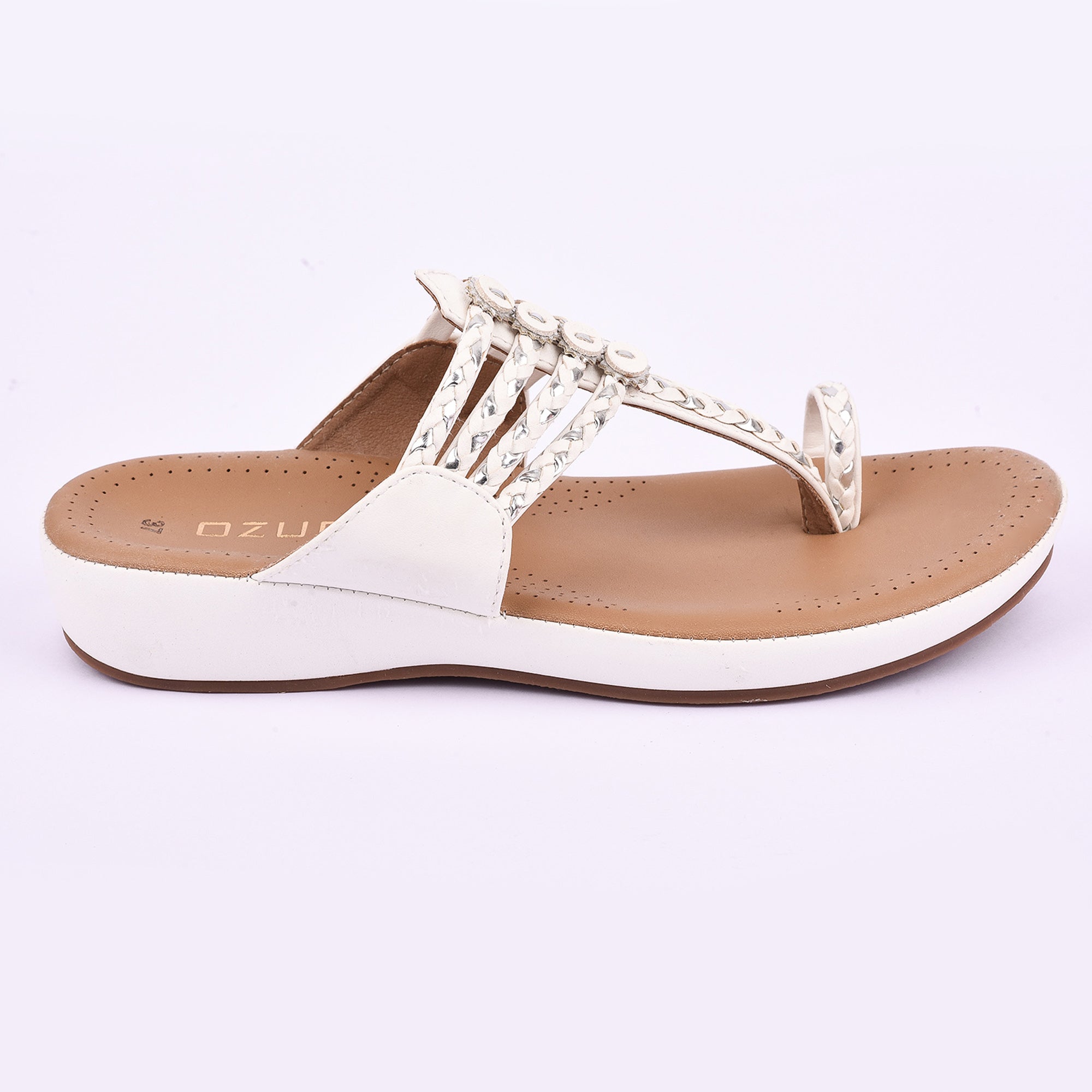 Women's Ethnic Style Comfort Sandals – Braided Strap Slip-On Flats(10521)