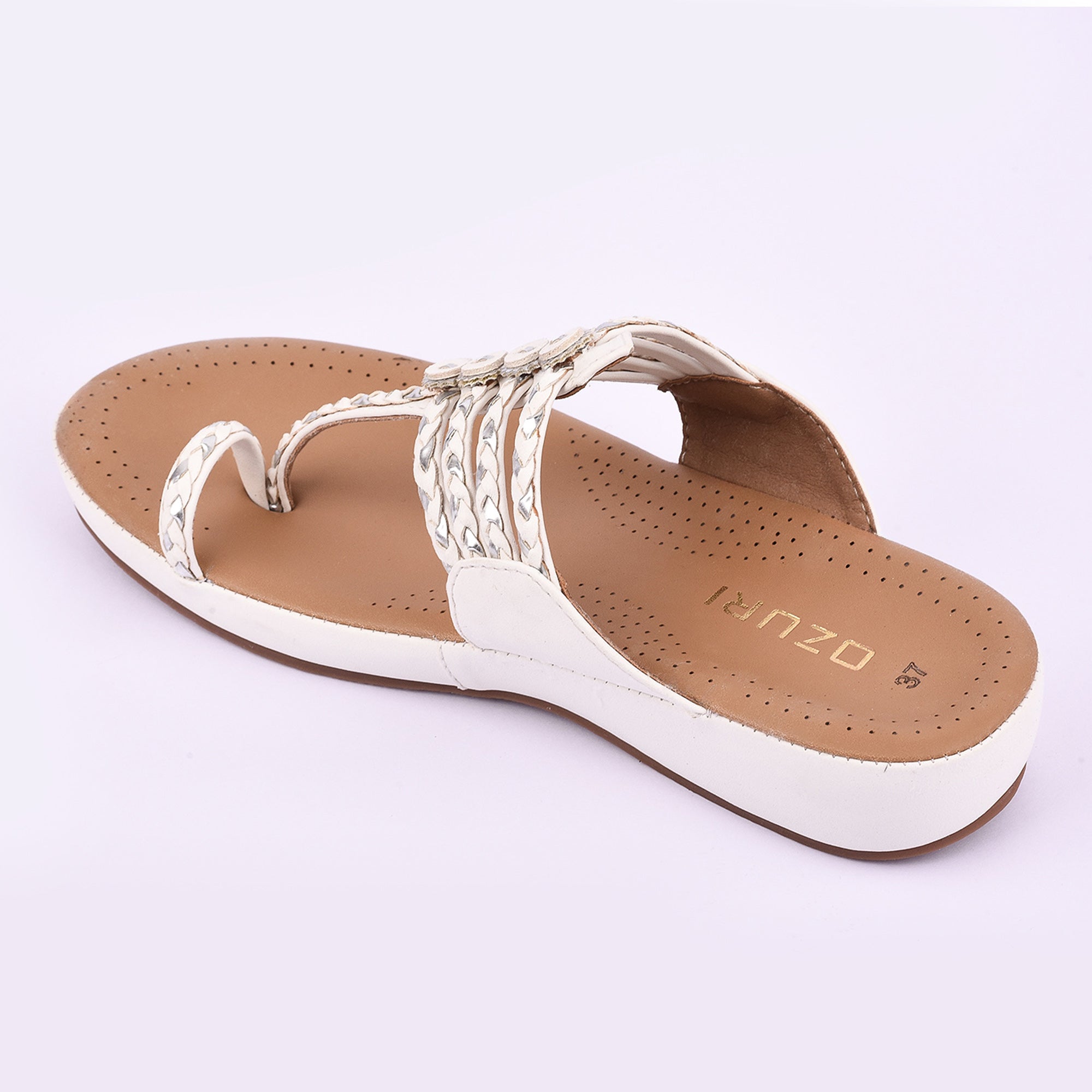 Women's Ethnic Style Comfort Sandals – Braided Strap Slip-On Flats(10521)