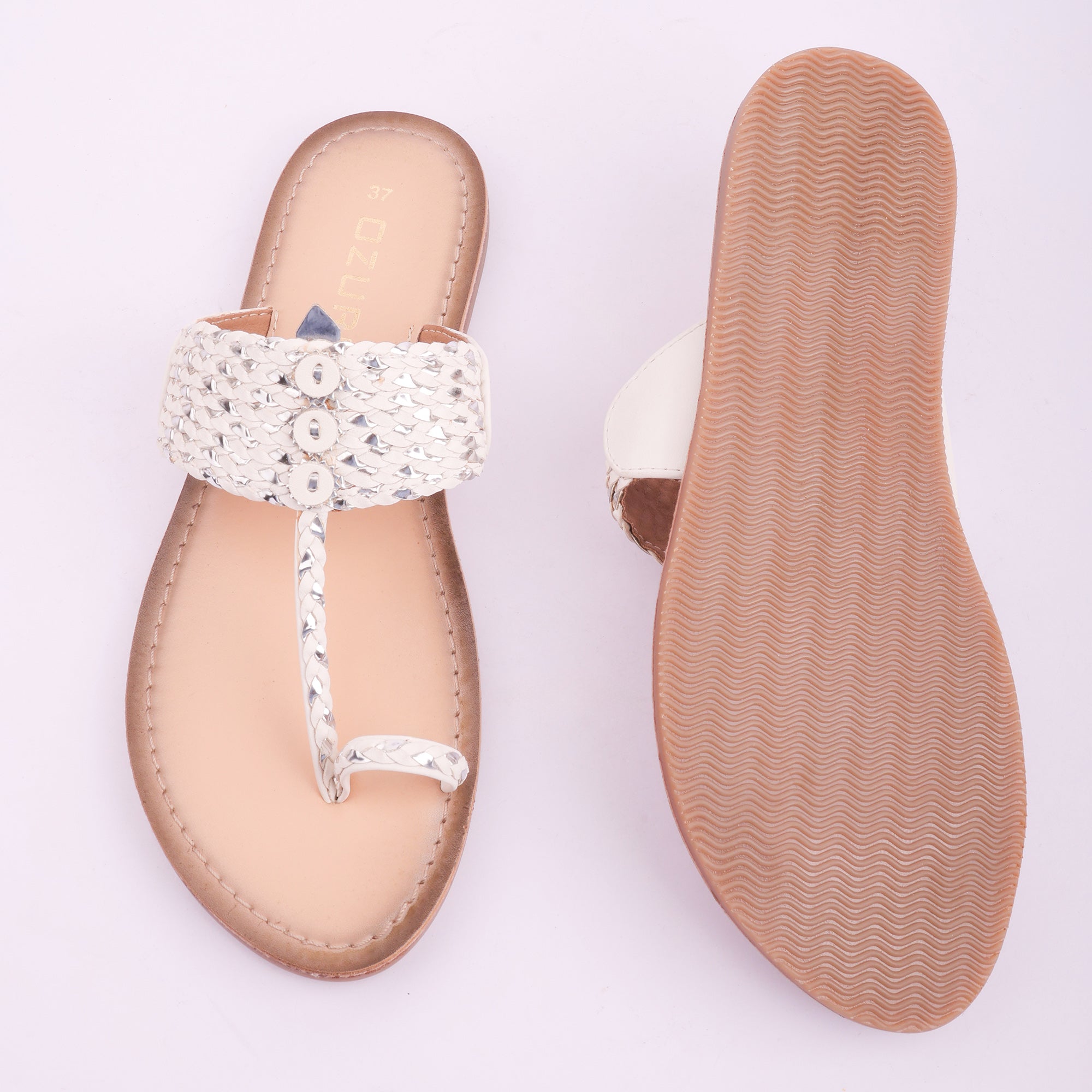 Embellished Handcrafted Toe Ring Flats for Women
