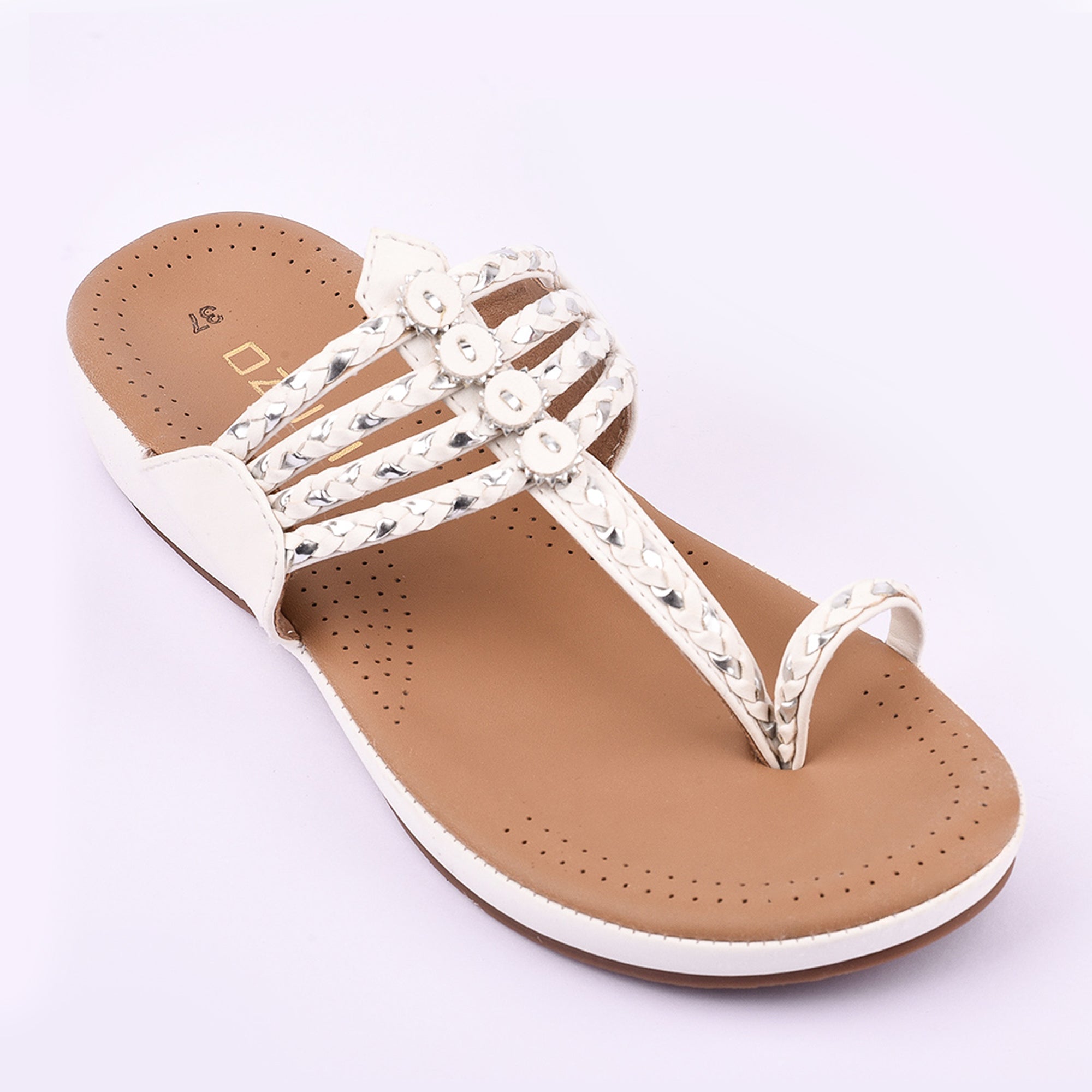 Women's Ethnic Style Comfort Sandals – Braided Strap Slip-On Flats(10521)
