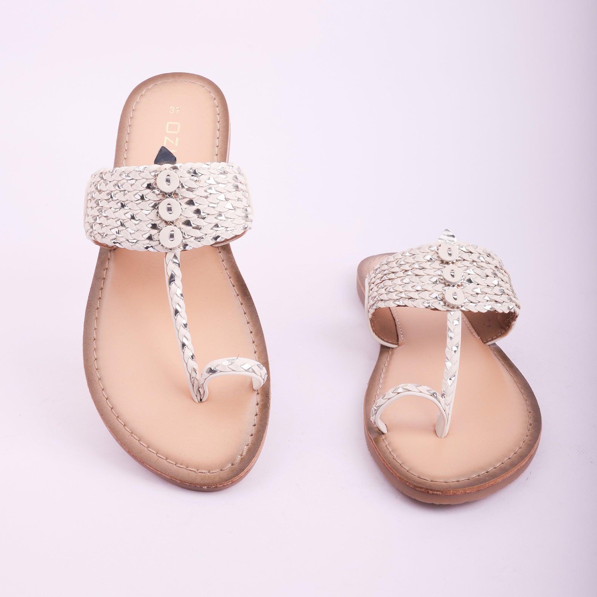 Embellished Handcrafted Toe Ring Flats for Women