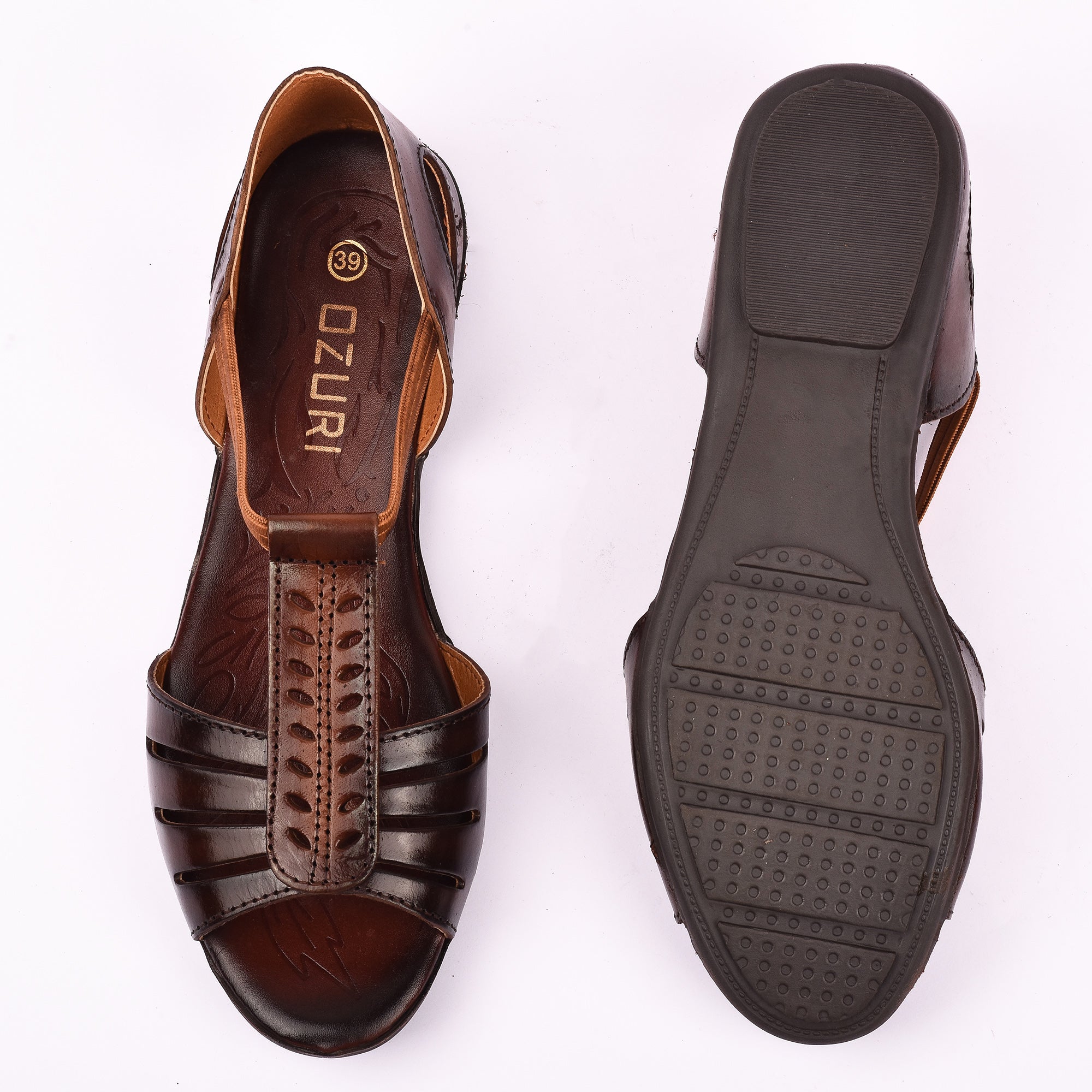 Ozuri Women’s Comfort Leatherette Flat Sandals