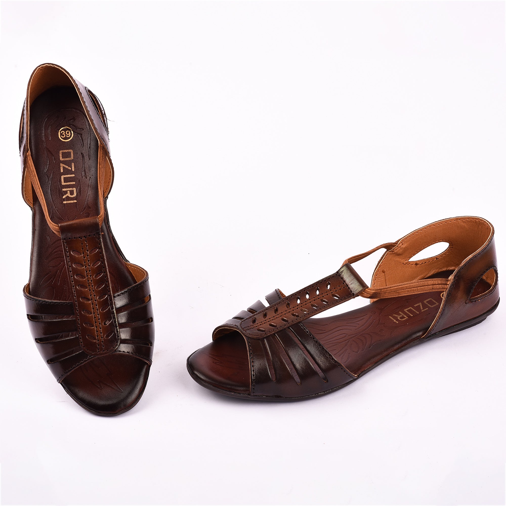 Ozuri Women’s Comfort Leatherette Flat Sandals