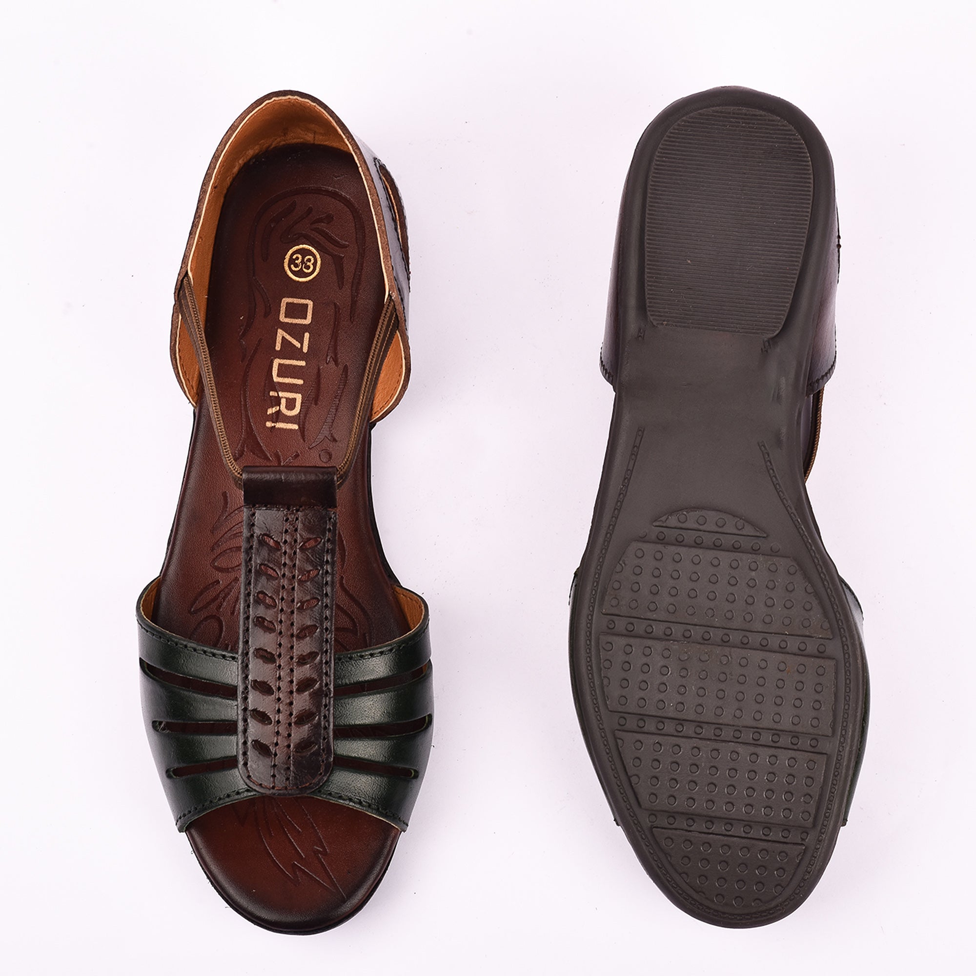 Ozuri Women’s Comfort Leatherette Flat Sandals